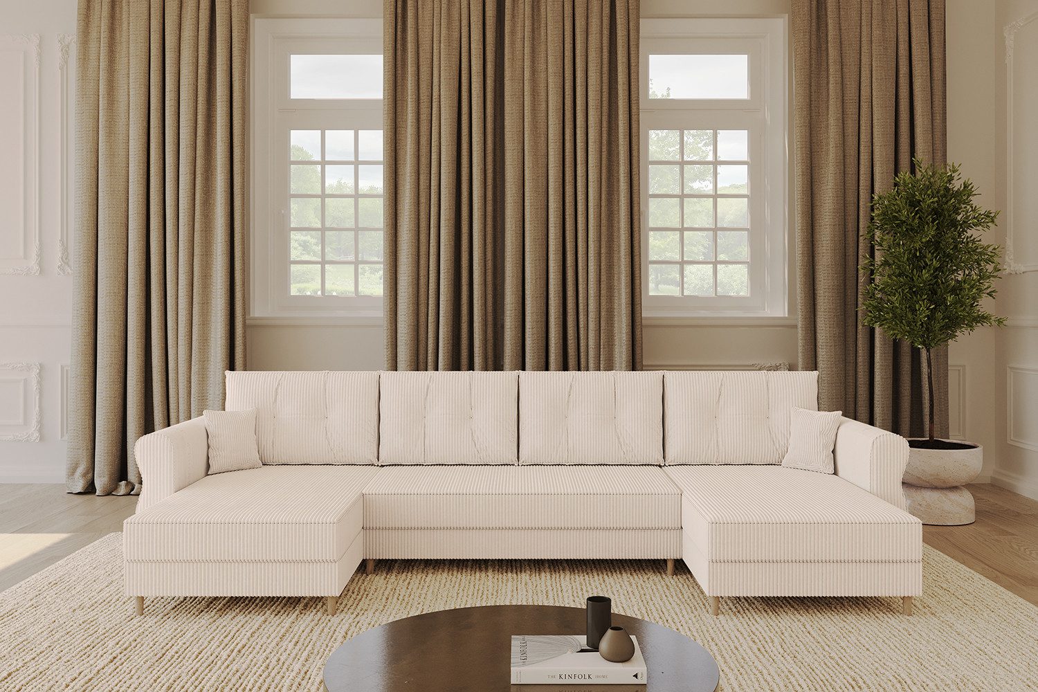 ALTDECOR Wohnlandschaft APOL-U, Couch mit Schlaffunktion, Stauraum Wohnland günstig online kaufen