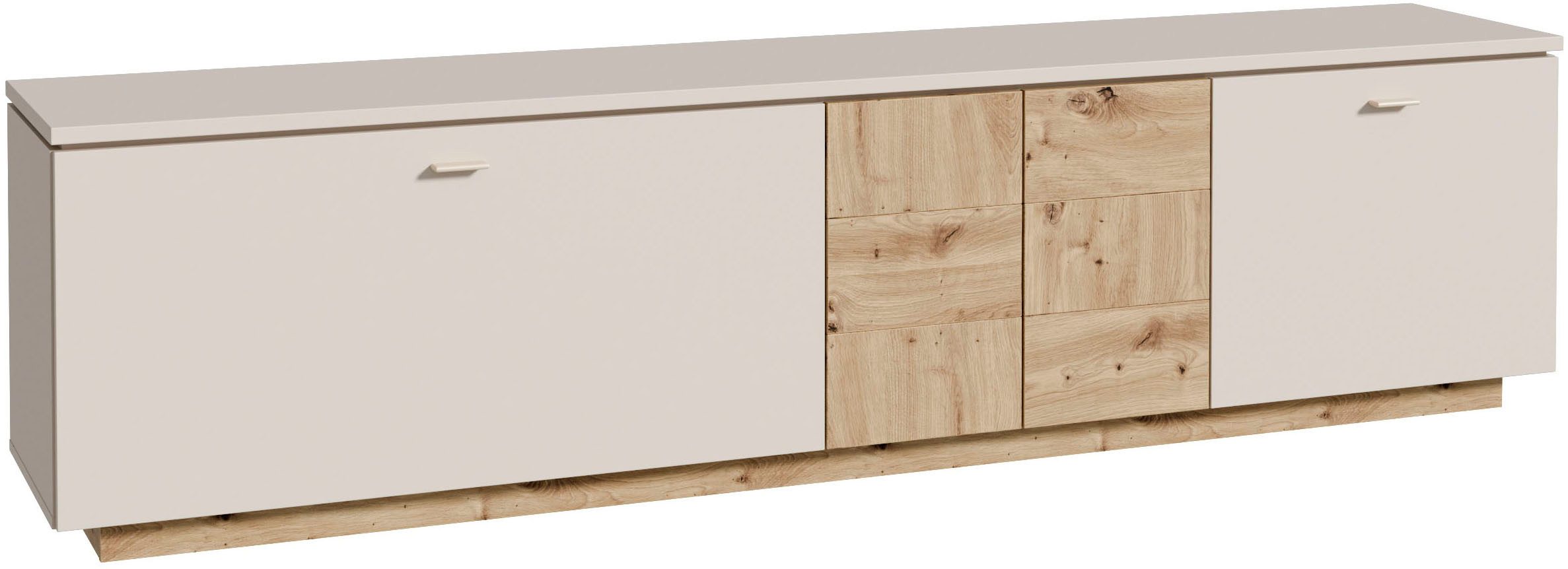FORTE Lowboard LouotoTV-Board, TV-Schrank, TV Board, Metallgriffe, Stauraum, Soft Close, Breite 224,8cm