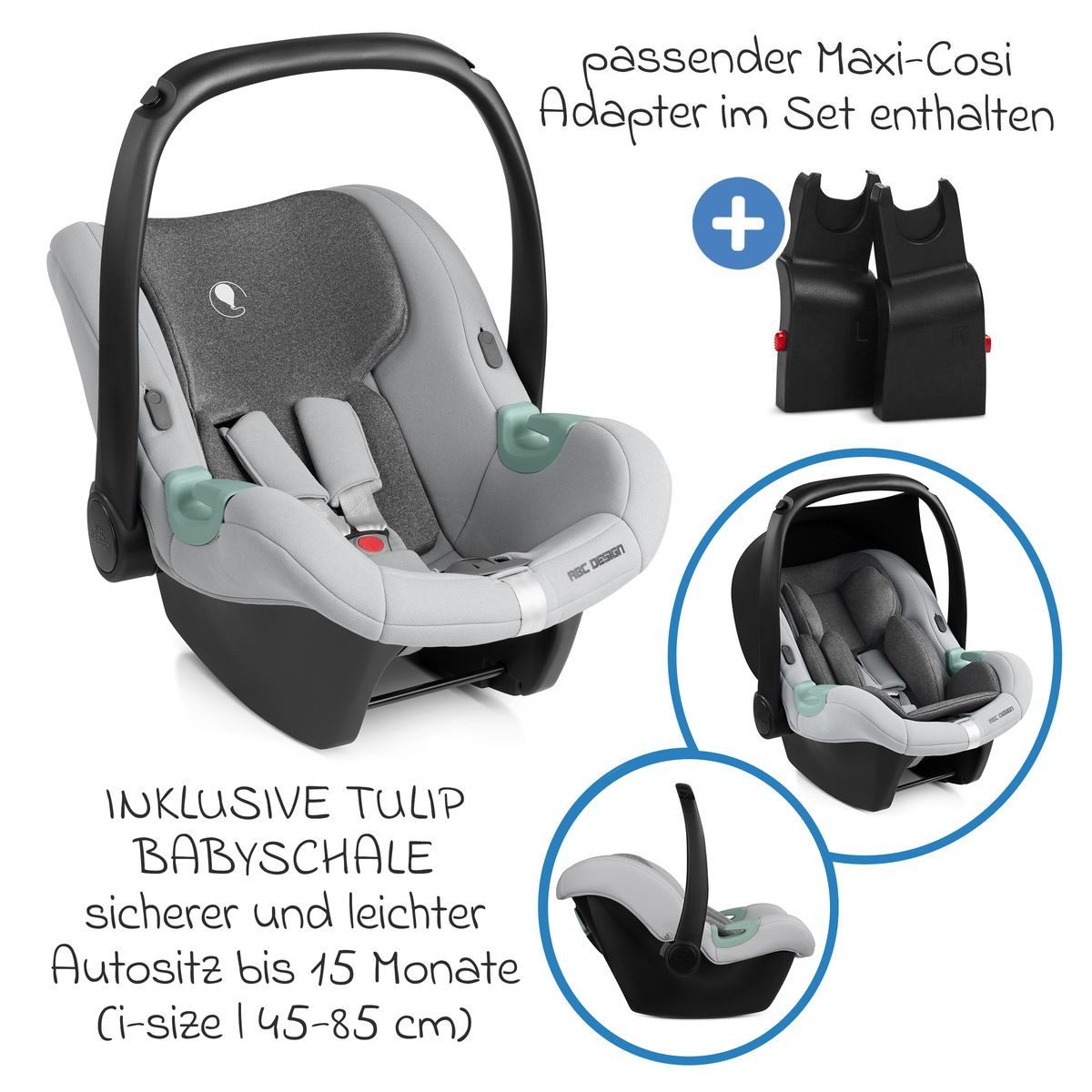 ABC Design Kombi-Kinderwagen Salsa 5 Air Set - Almond, 3in1 Kinderwagen Buggy mit Babywanne, Babyschale, Sportsitz & Zubehör