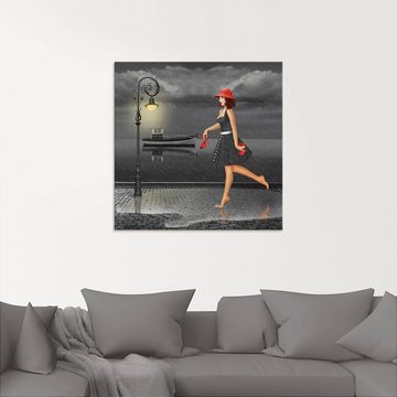 Artland Glasbild Tanzen im Regen, Frau (1 St), in verschiedenen Größen
