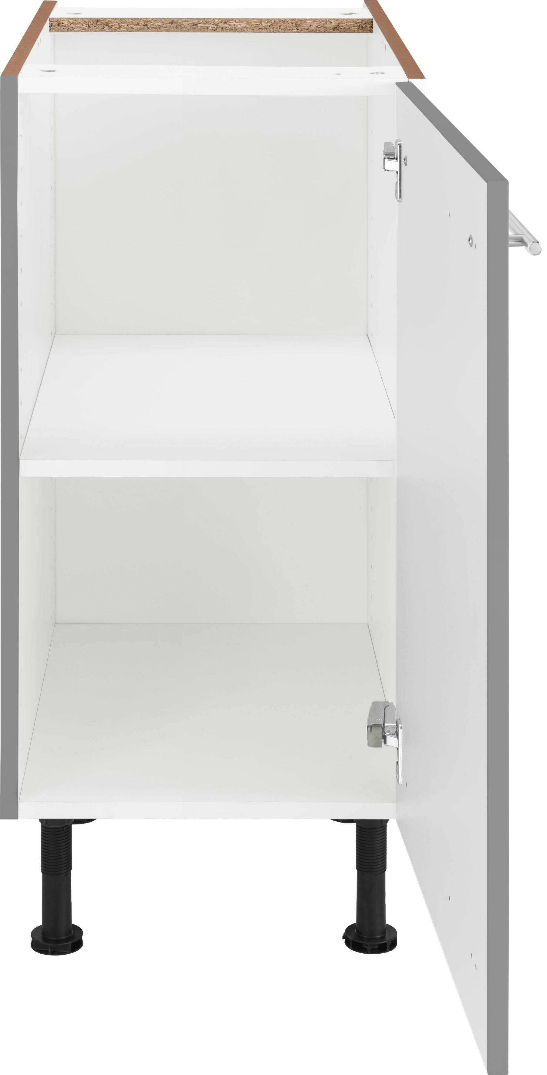 OPTIFIT Unterschrank Bern 30 cm mit mit 1 höhenverstellbaren Metallgriff Füßen, basaltgrau/basaltgrau Tür mit breit