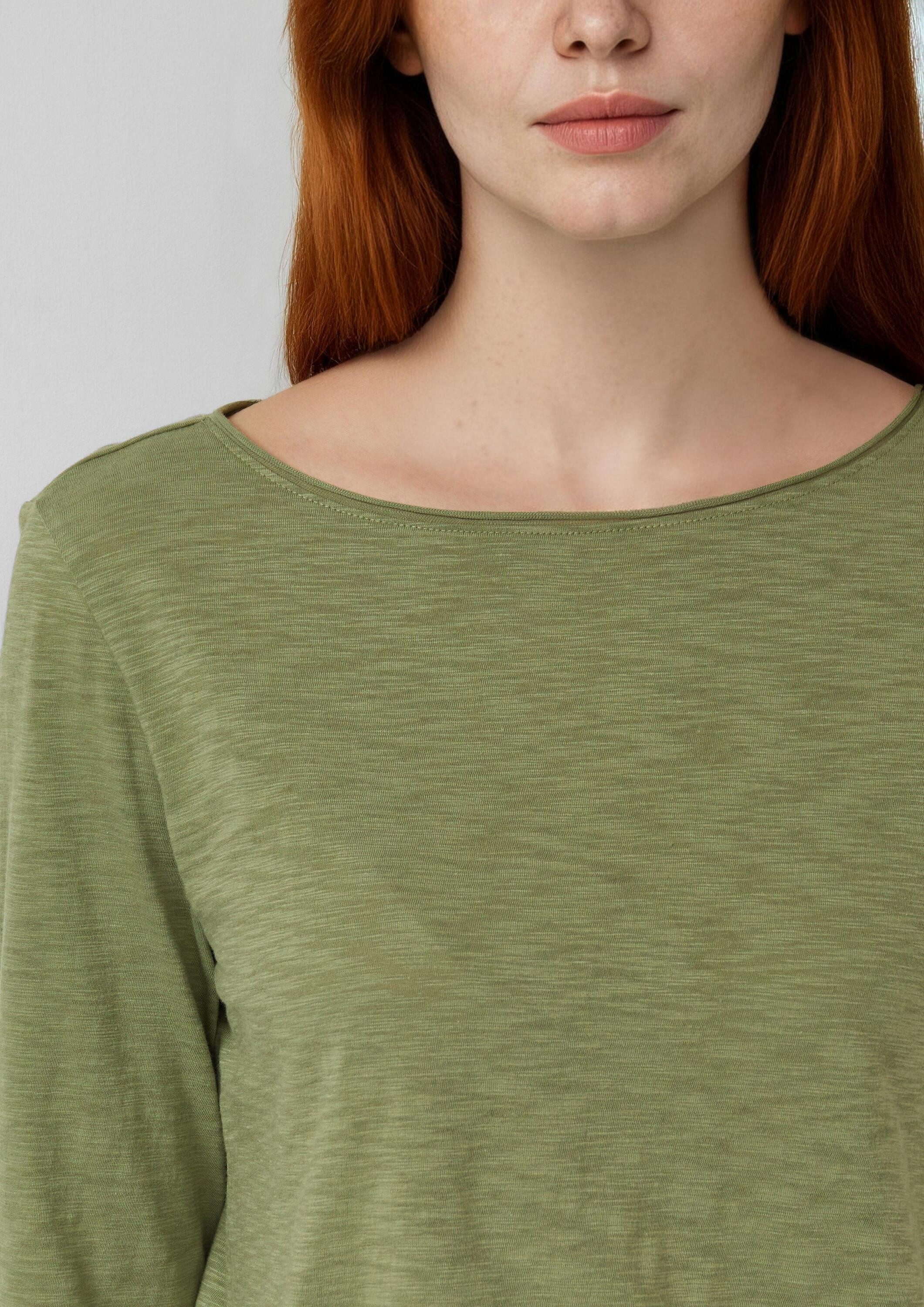 s.Oliver 3/4-Arm-Shirt T-Shirt Shirt mit Flammgarnstruktur und 3/4-Ärmeln