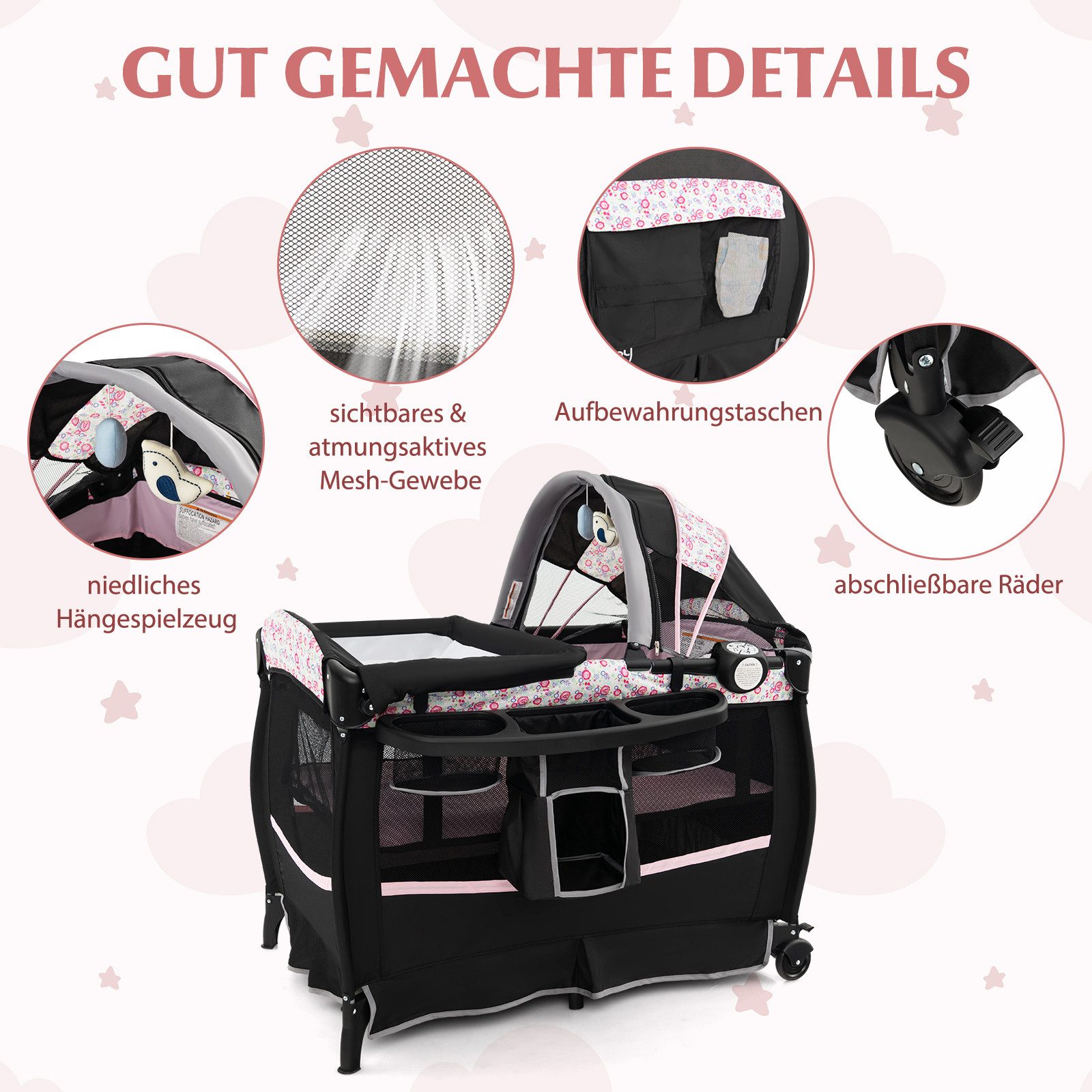 COSTWAY Baby-Reisebett, 4 in 1 Kinder günstig online kaufen
