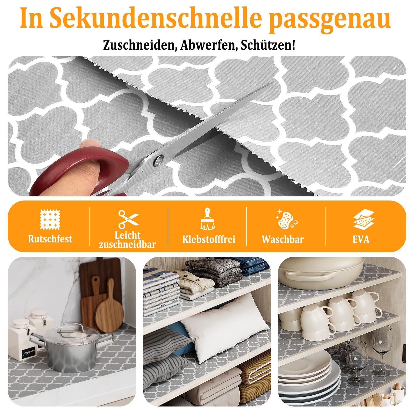 Agger Schubladenmatte Wasserdichte und ölbeständige Schubladenmatte, Küchen und Schrankmatte, Kühlschrank-Einlegebodenmatte, verdickte Schubladeneinlage – Bild 5 von 5