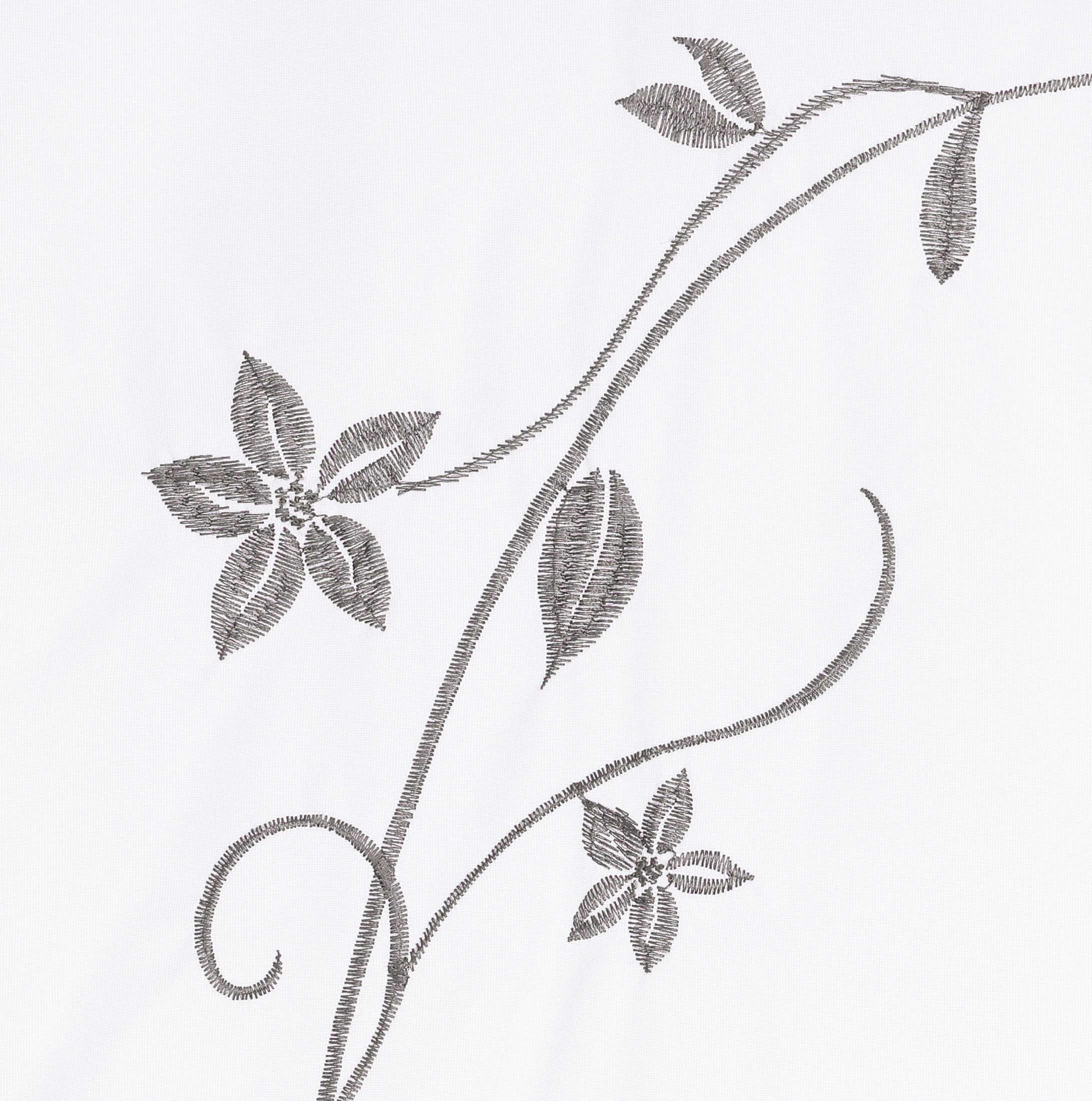 Joyswahl Raffrollo, mit Stangendurchzug, Voile Raffgardinen mit Blumen-Stickerei Tunnelzug, Küche