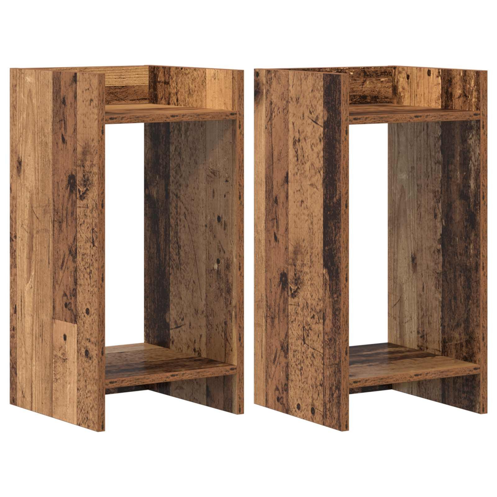 vidaXL Blumenständer Pflanzenständer 2 pcs Altholz 30 x 30 x 60 cm Holzwerkstoff (2 St)