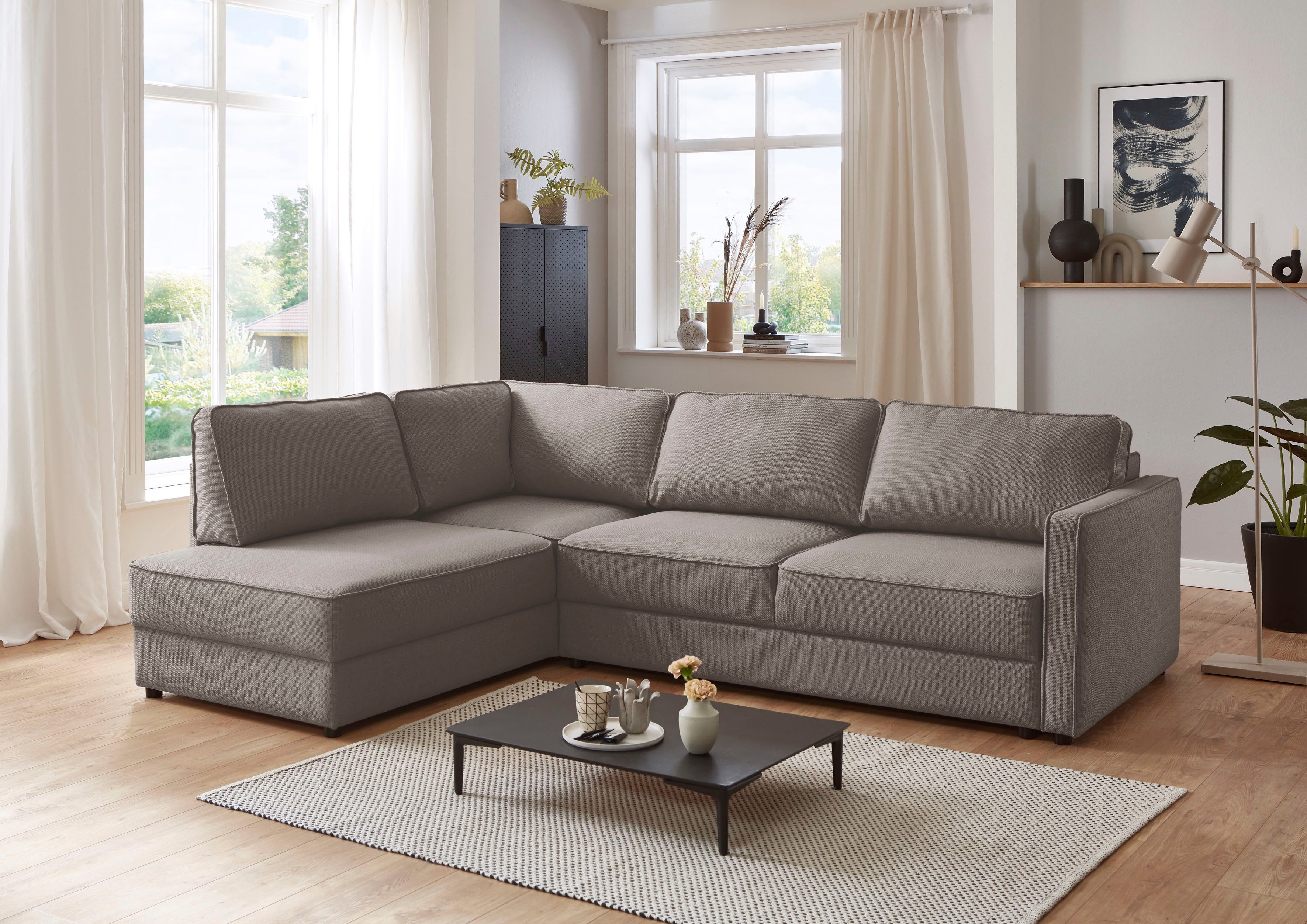 Chill, Bettkasten grau mit collection Ecksofa home Bettfunktion ATLANTIC Schlafsofa und