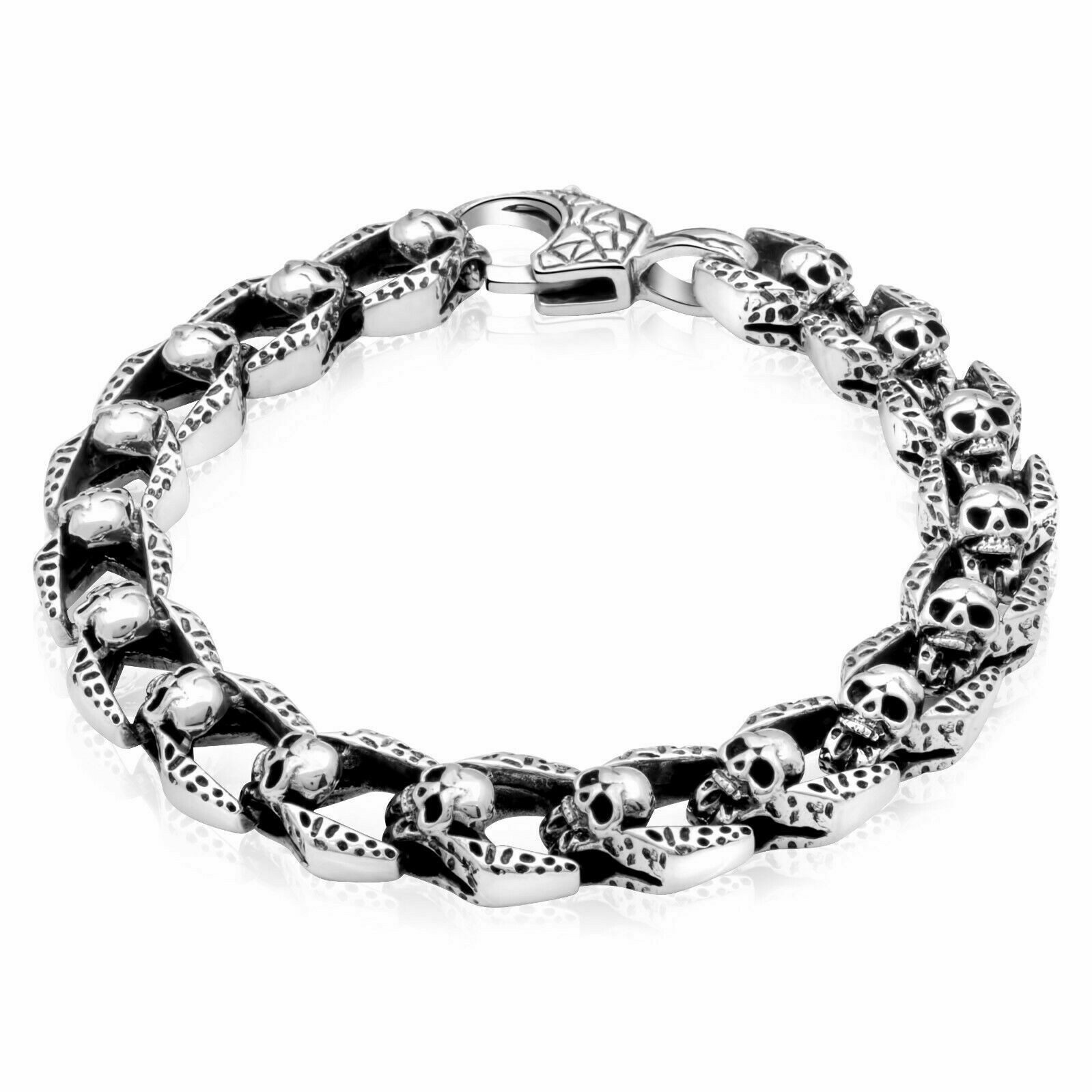 Tony Fein Silberarmband Totenkopfarmband 11 mm 925er Silber, Made in Italy günstig online kaufen