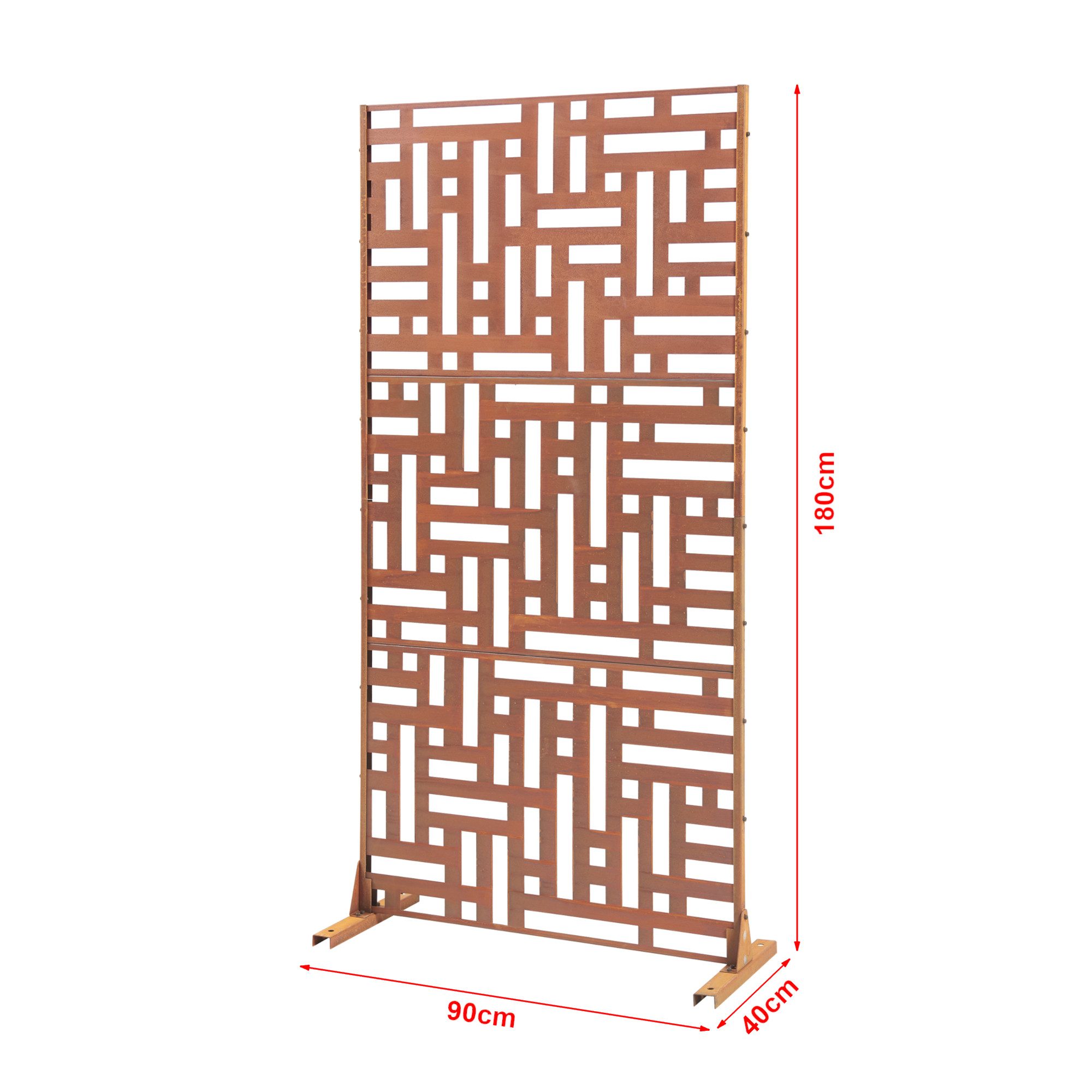 casa.pro Raumteiler, »Bernalda« Trennwand Stahl 180 x 90 cm Edelrost