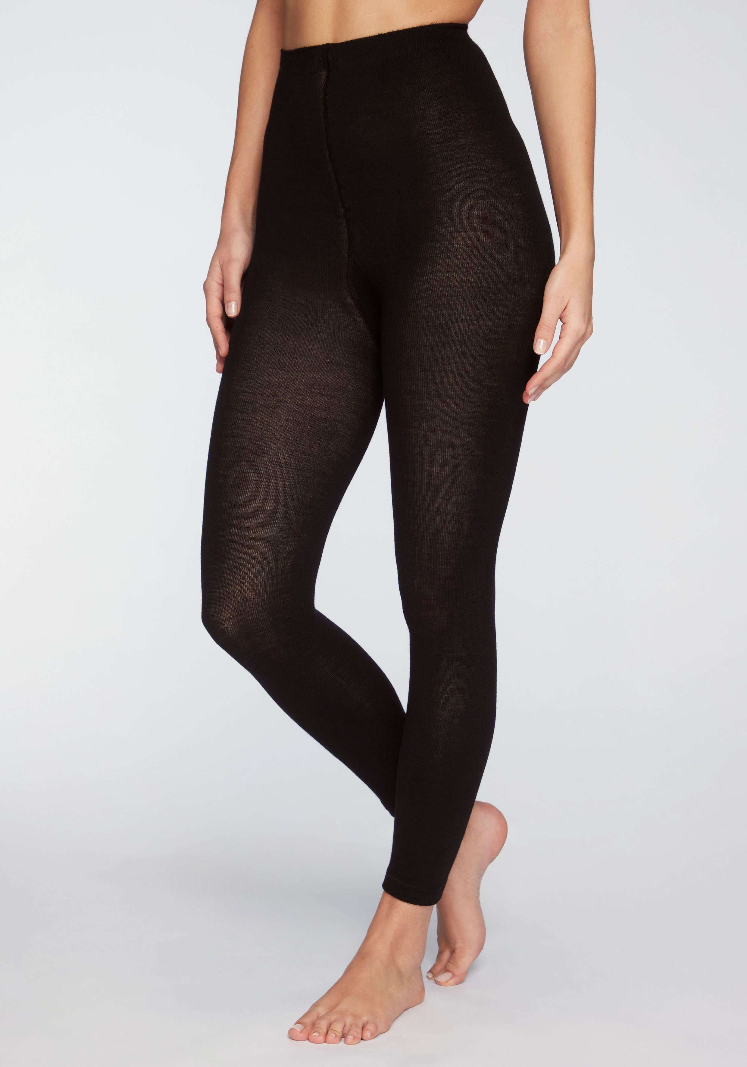 Lavana Strickstrumpfleggings wärmend mit 49% Wolle