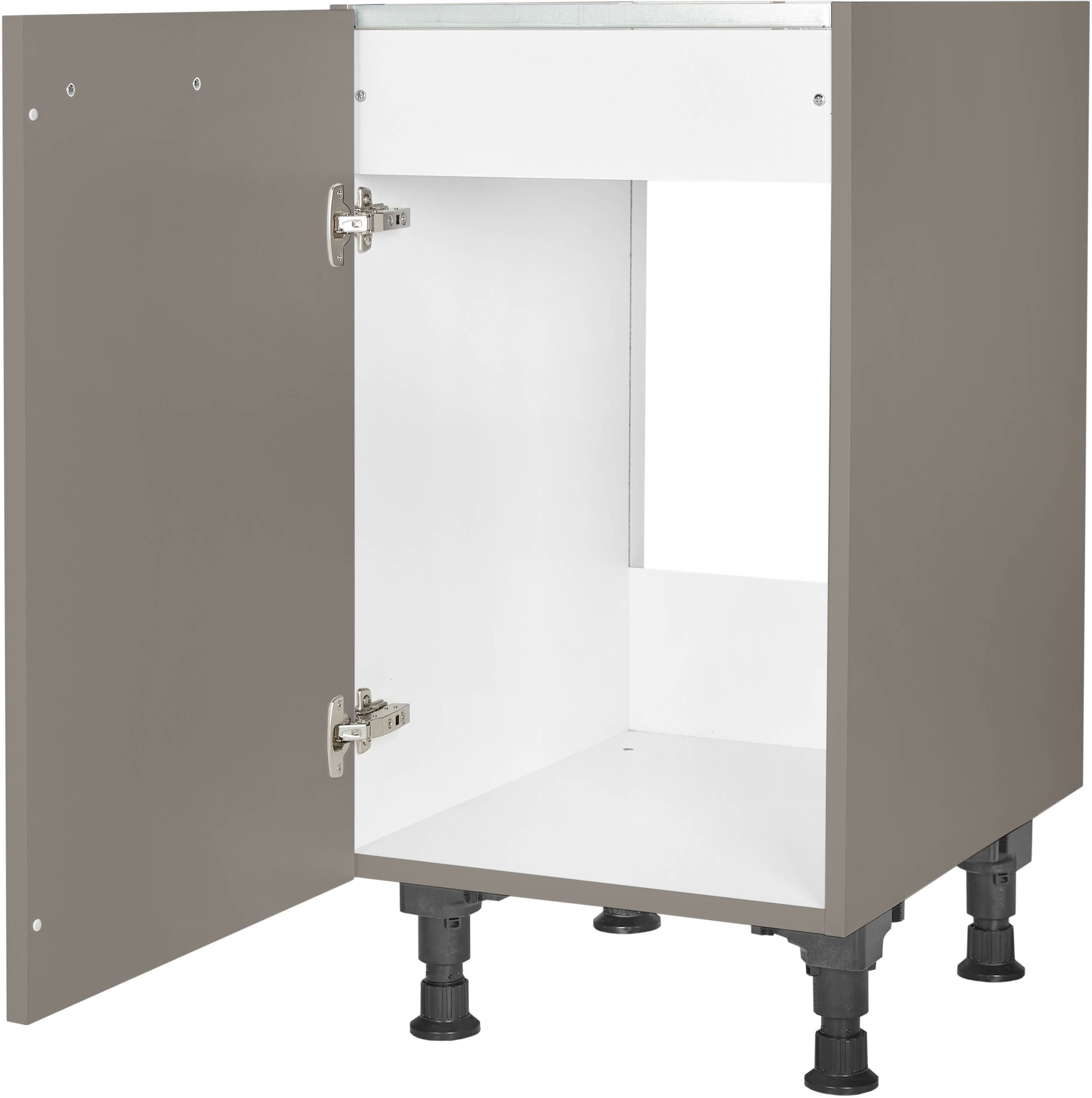 nobilia® Spülenschrank "Laser", Ausrichtung wählbar, vormontiert, in den Breiten 45 und 60 cm, mit höhenverstellbaren Sockelfüßen