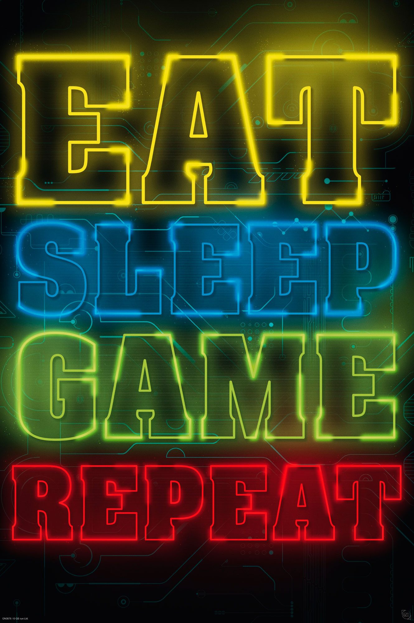 Poster Gaming - Poster - Eat Sleep Repeat