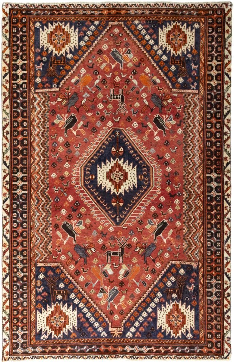 Orientteppich Shiraz 154x241 Handgeknüpfter Orientteppich / Perserteppich, Nain Trading, rechteckig, Höhe: 10 mm