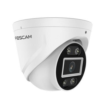 Foscam T5EP 5 MP POE- Überwachungskamera (mit integriertem Scheinwerfer und einer Alarmsirene, Nachtsicht bis 20m, Zwei-Wege-Audio, Wasserfest)