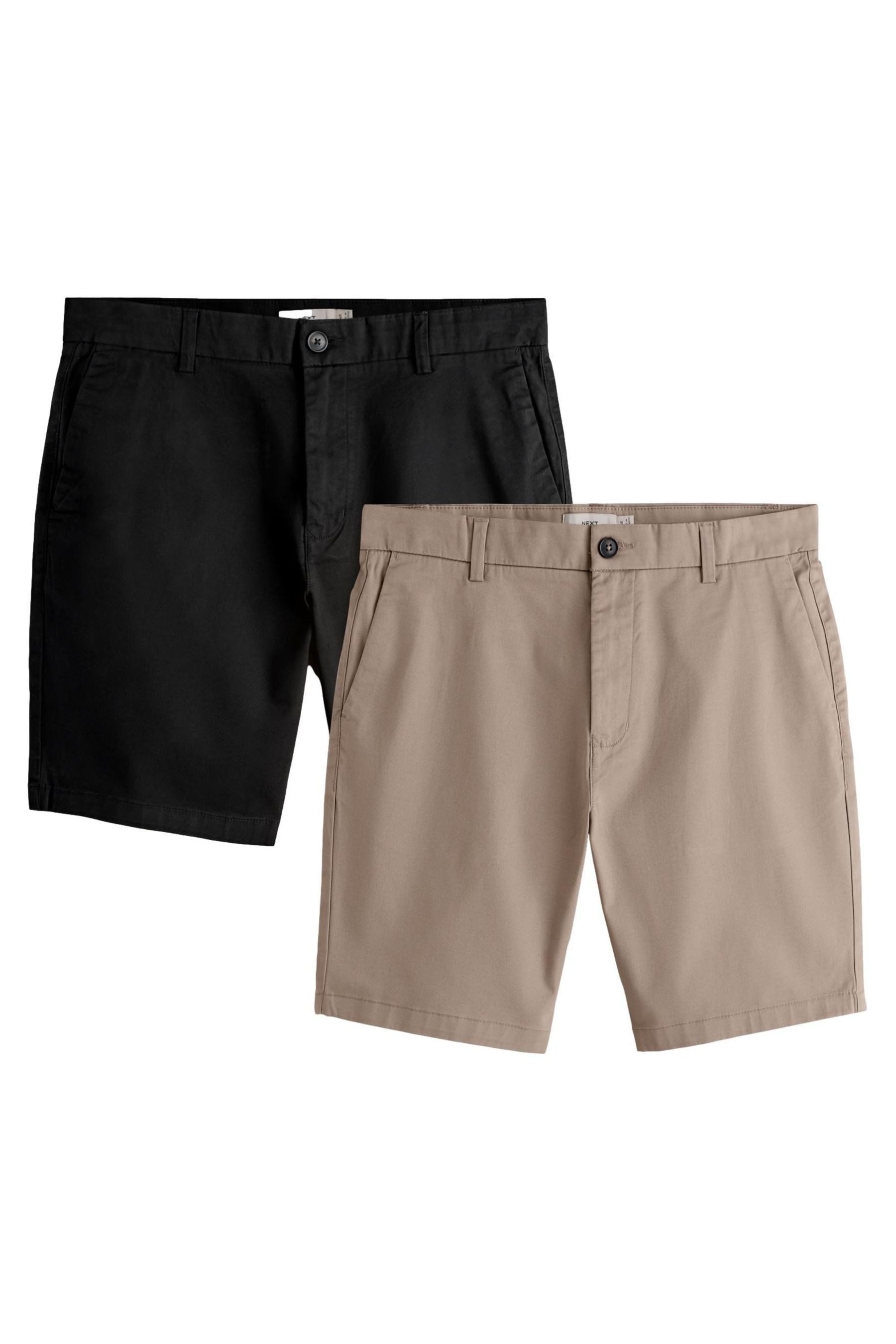 Shorts Slim Fit Chinoshorts mit Stretch, 2er-Pack