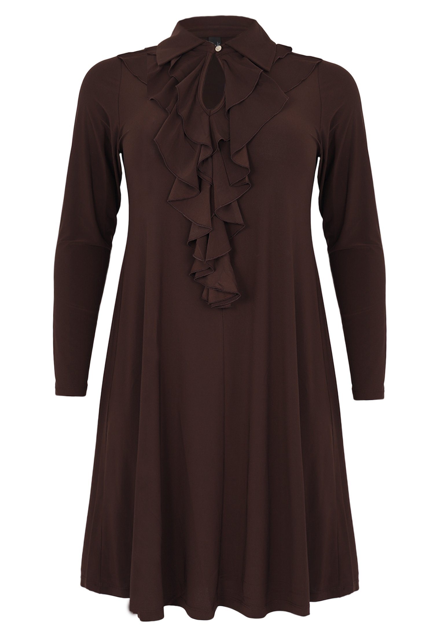 Yoek A-Linien-Kleid Große Größen brown