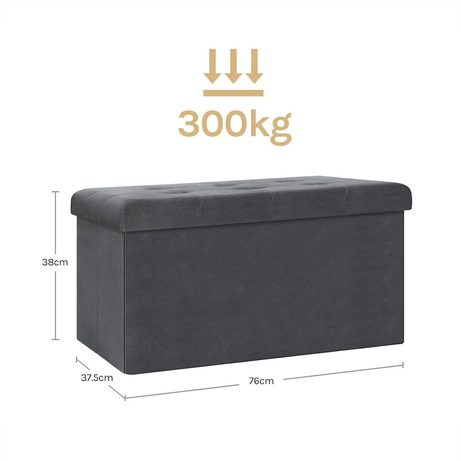 Woltu Sitzhocker (1 St), mit Stauraum, Sitzbank faltbar, aus Samt, 76x37,5x38 cm