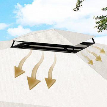 Randaco Pavillon-Ersatzdach Pavillondach Ersatzdach 150g/m2 für Metall-Pavillon PU 3x3m Beige