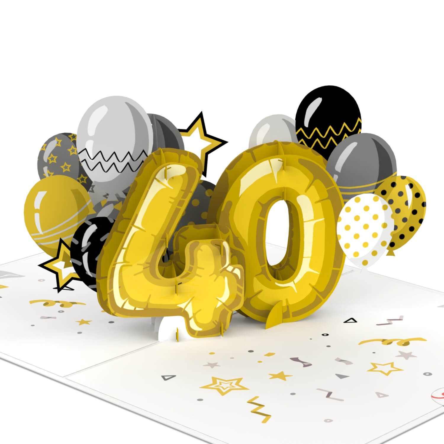 papercrush Geburtstagskarte 40. Geburtstag Pop-Up Karte