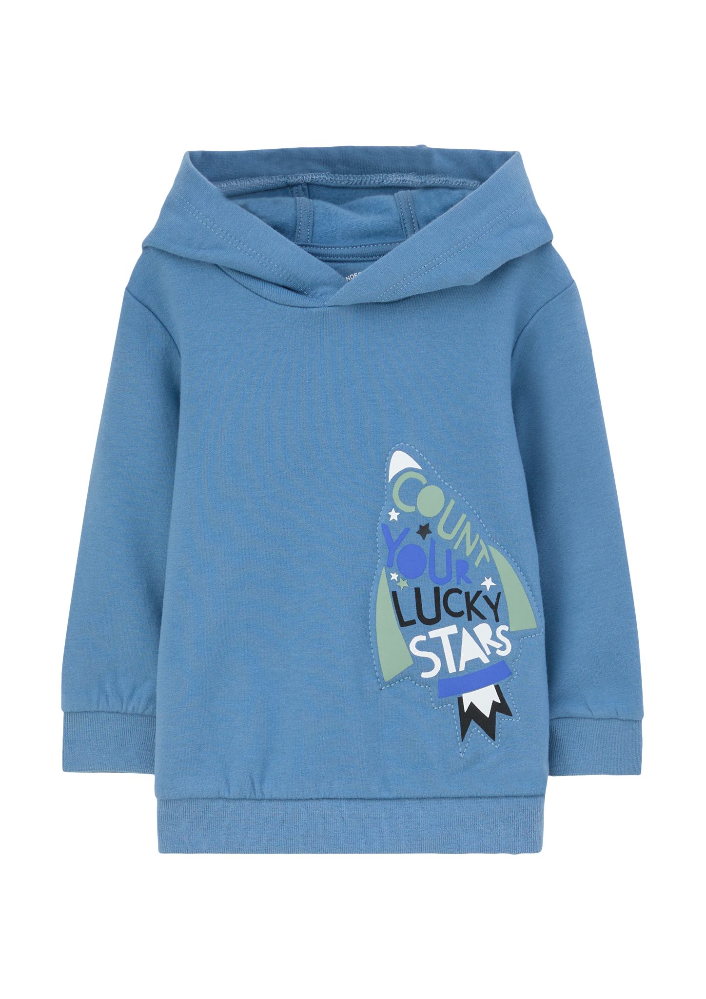 Hoodie 3D-Effekt s.Oliver blassblau Sweatshirt mit 3D-Effekt-Print