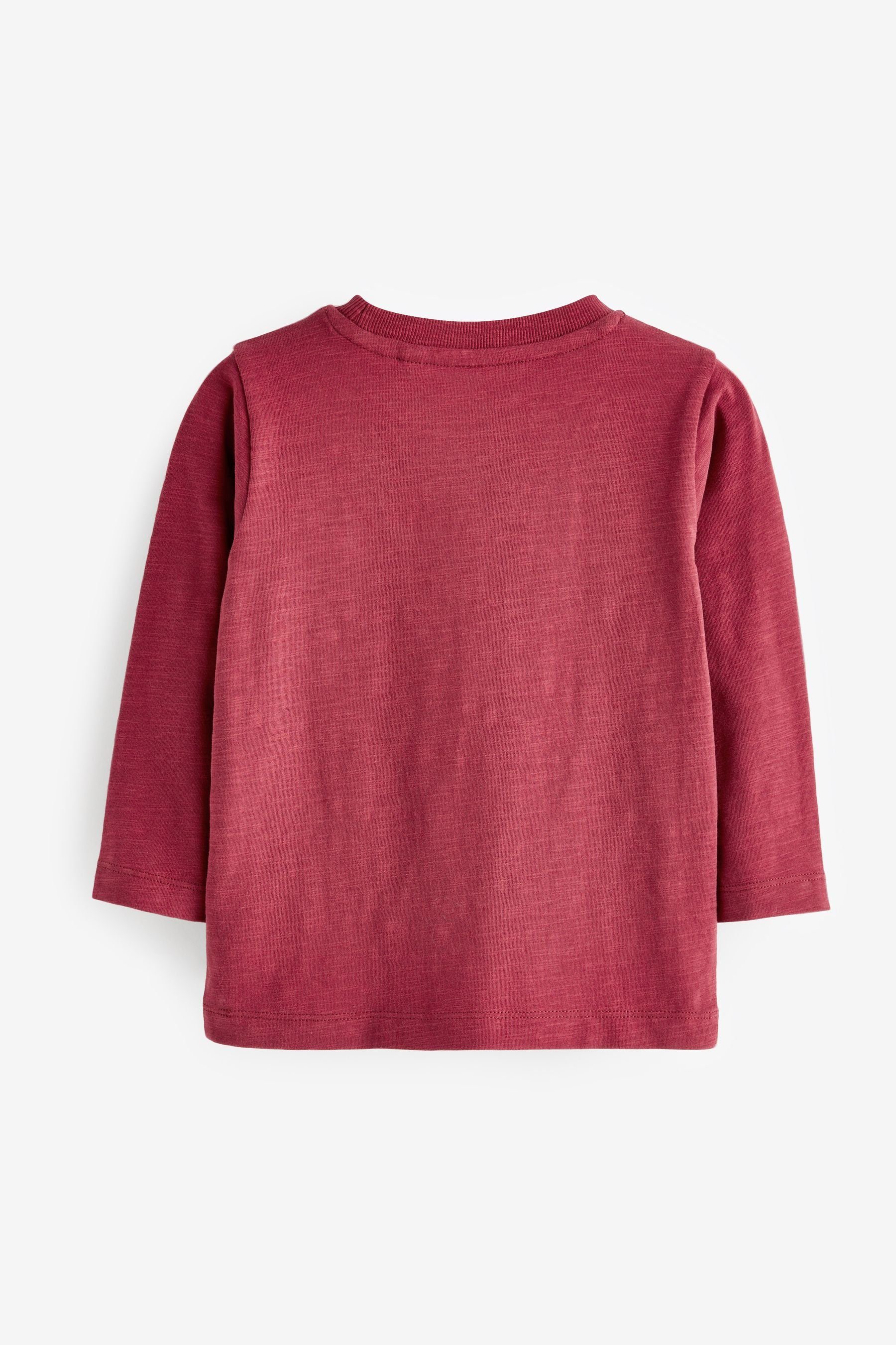 Red Next Plum Langarmshirt Shirt Einfarbiges (1-tlg)