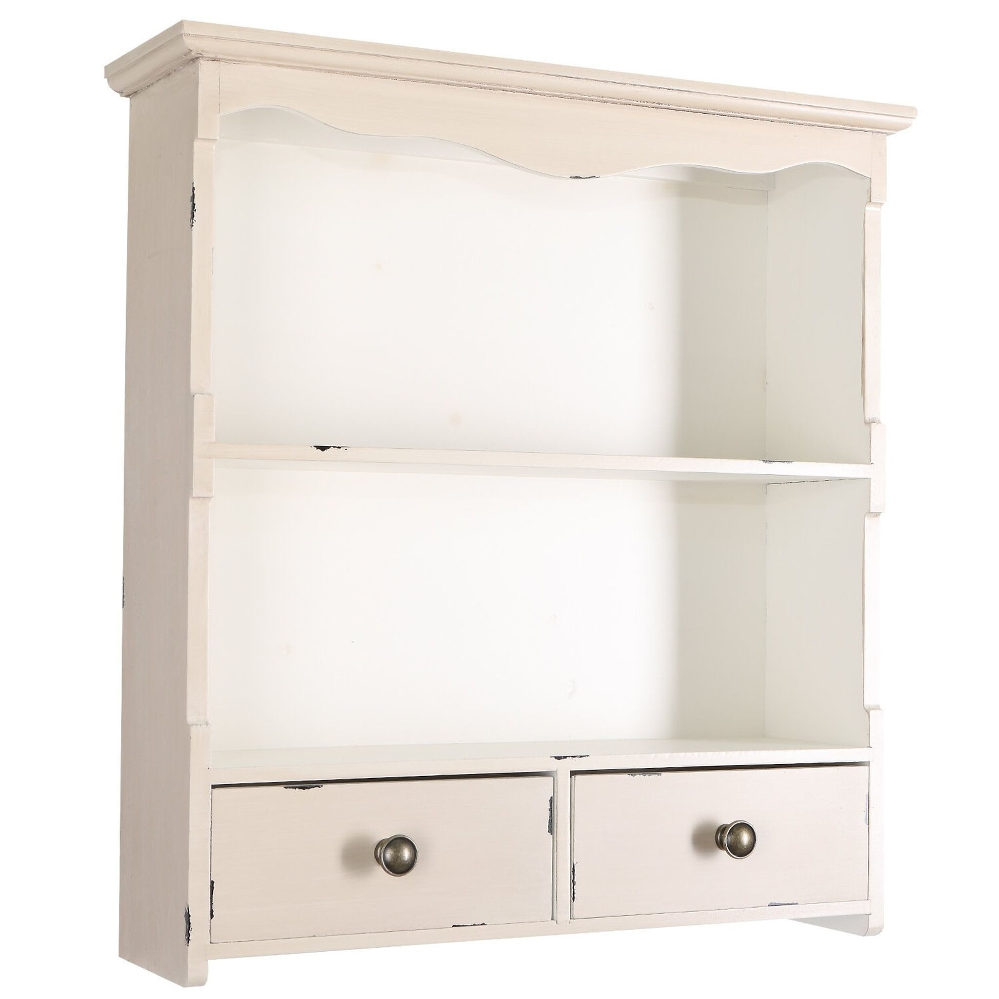 Home4Living Wandregal Küchenregal Wandschrank Creme Regal Holzregal Vintage 55cm, Dekorativ