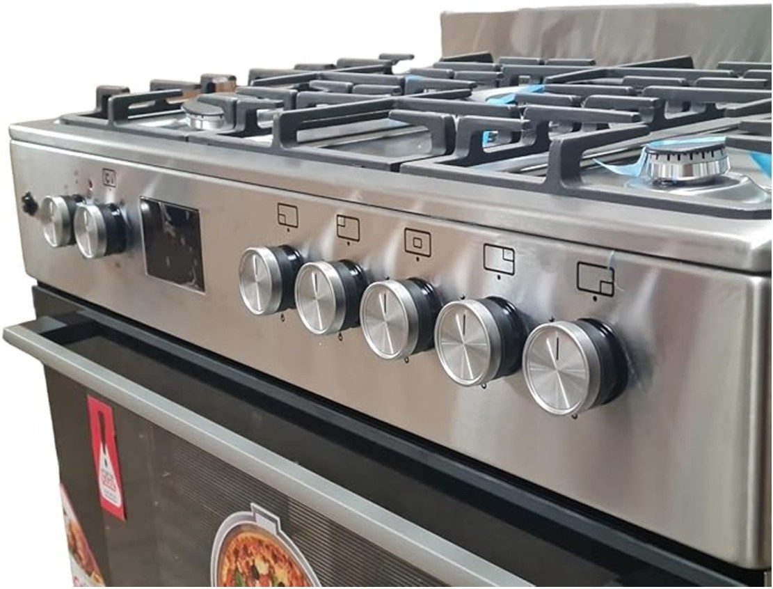 Gasline Elektro-Standherd mit Elektro Backofen GAG90GOXEL, mit 1-fach-Teleskopauszug, 90 cm breit mit WOK Brenner und Drehspieß