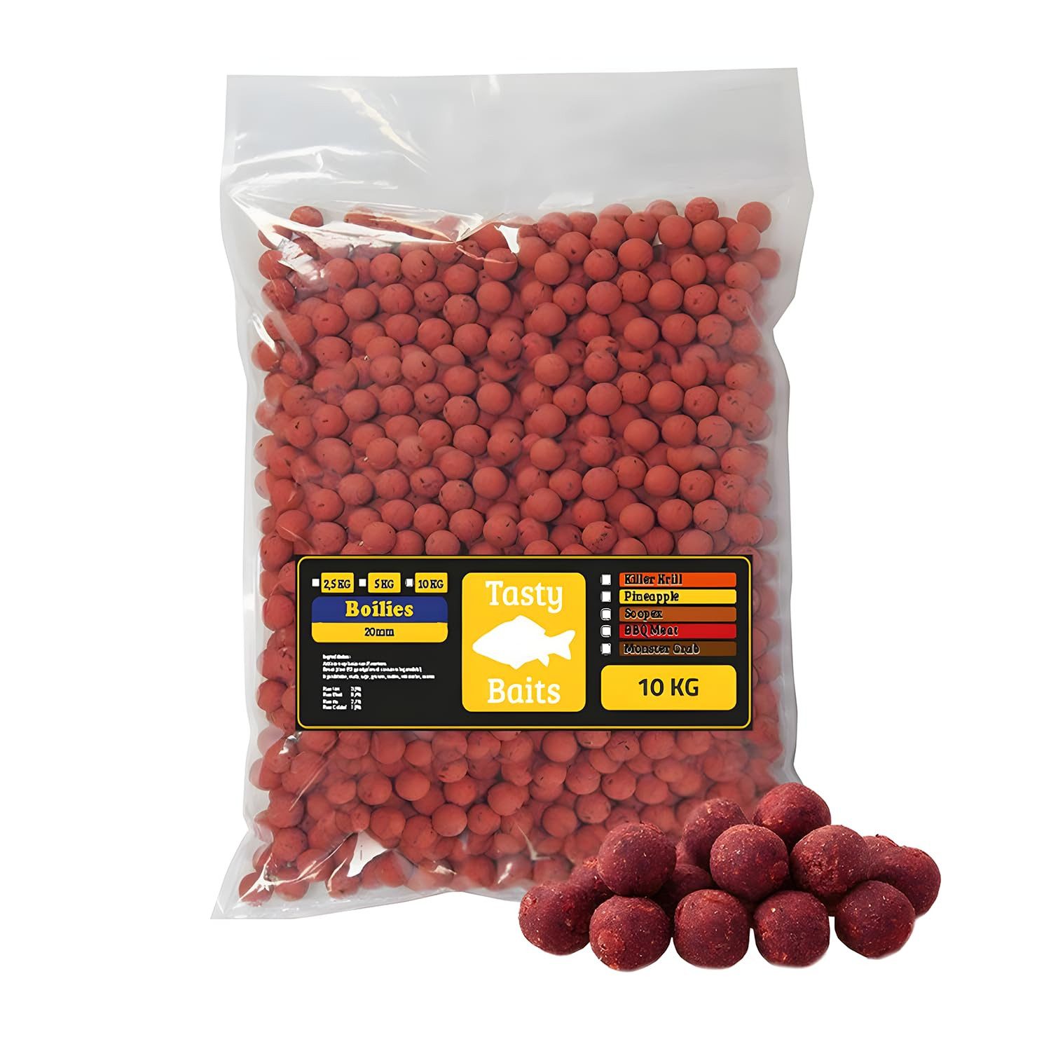 Eurocatch Fischboilies Tasty Baits Boilies Erdbeere 20mm 10kg