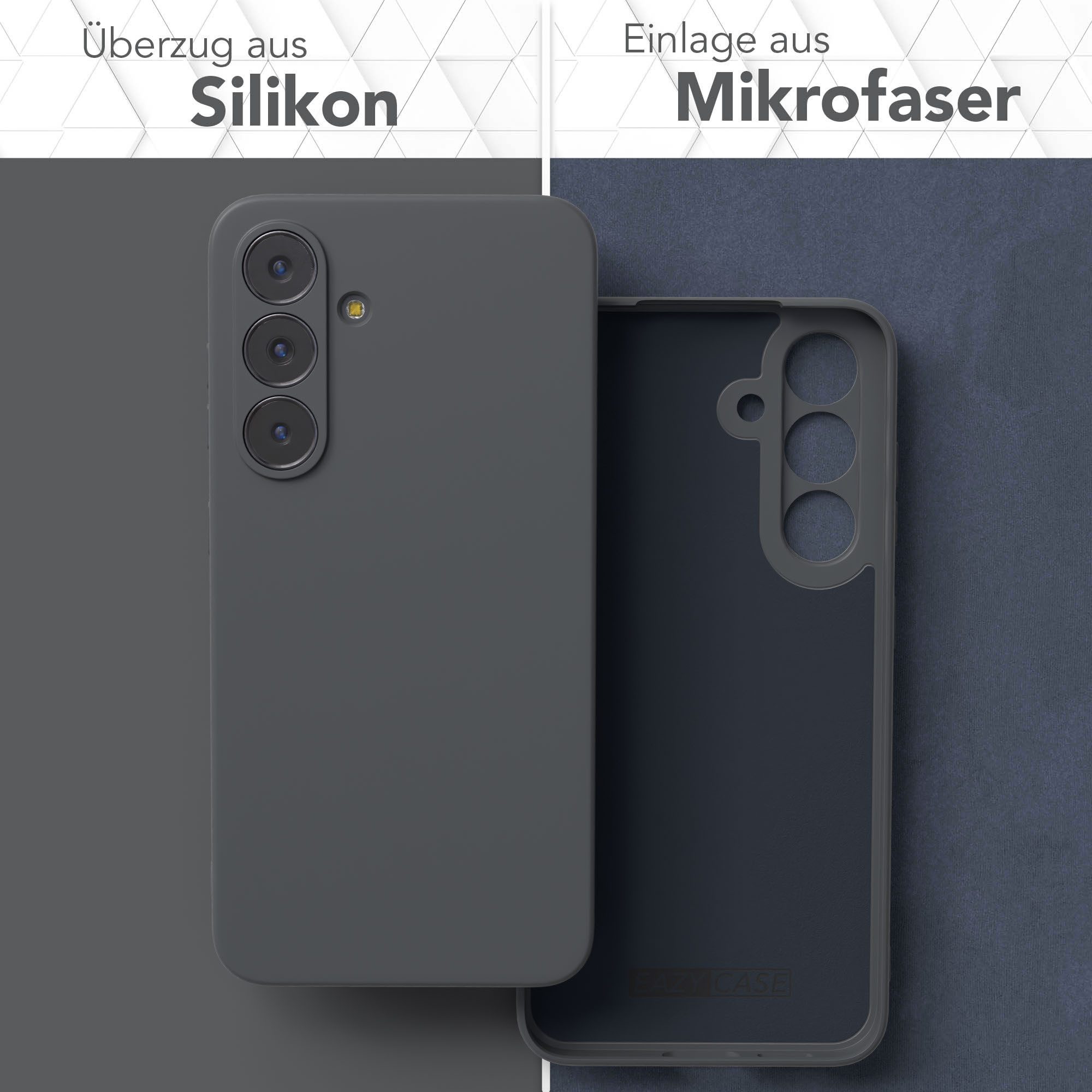 EAZY CASE Handyhülle für Samsung Galaxy S25 FE Hülle Silikon 6,7 Zoll, Hülle mit Kameraschutz Handycase Soft Smart Slimcover matt Dunkelgrau – Bild 3 von 5