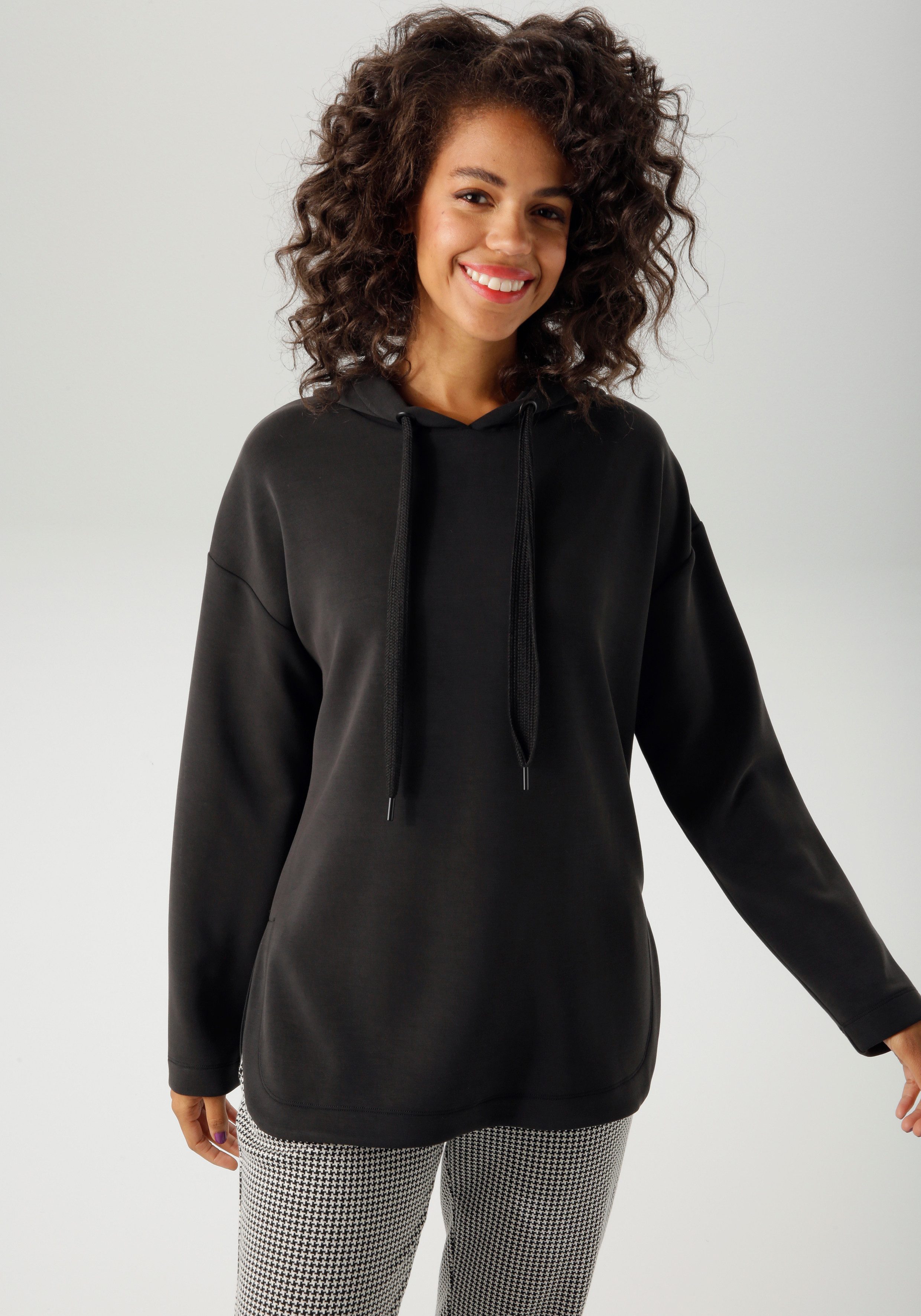 Aniston CASUAL Sweatshirt mit Bindeband an der Kapuze günstig online kaufen