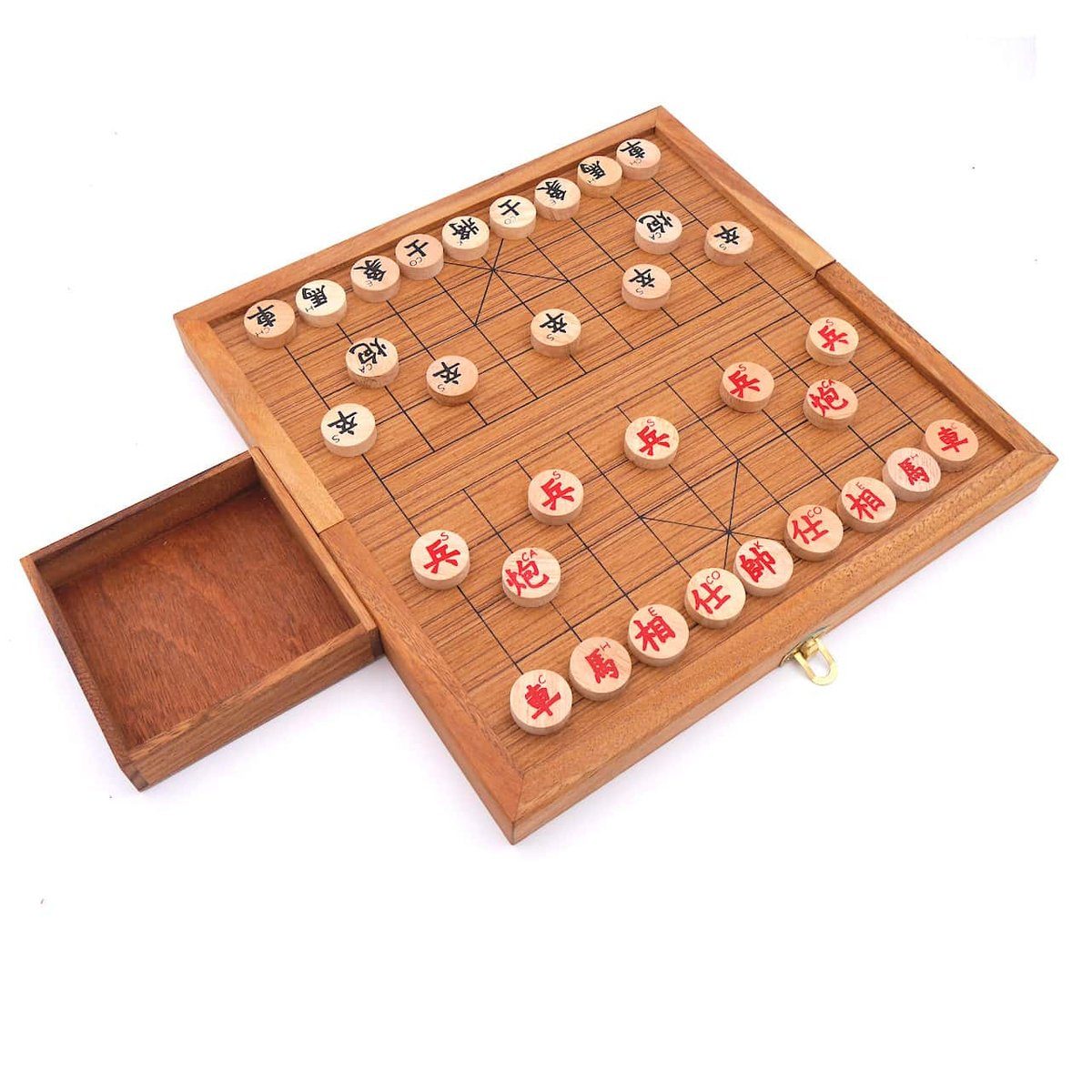 ROMBOL Denkspiele originalen Set chinesisches Strategiespiel Spiel, Holzspiel - mit Xiangqi Holzscheiben, Schachspiel,