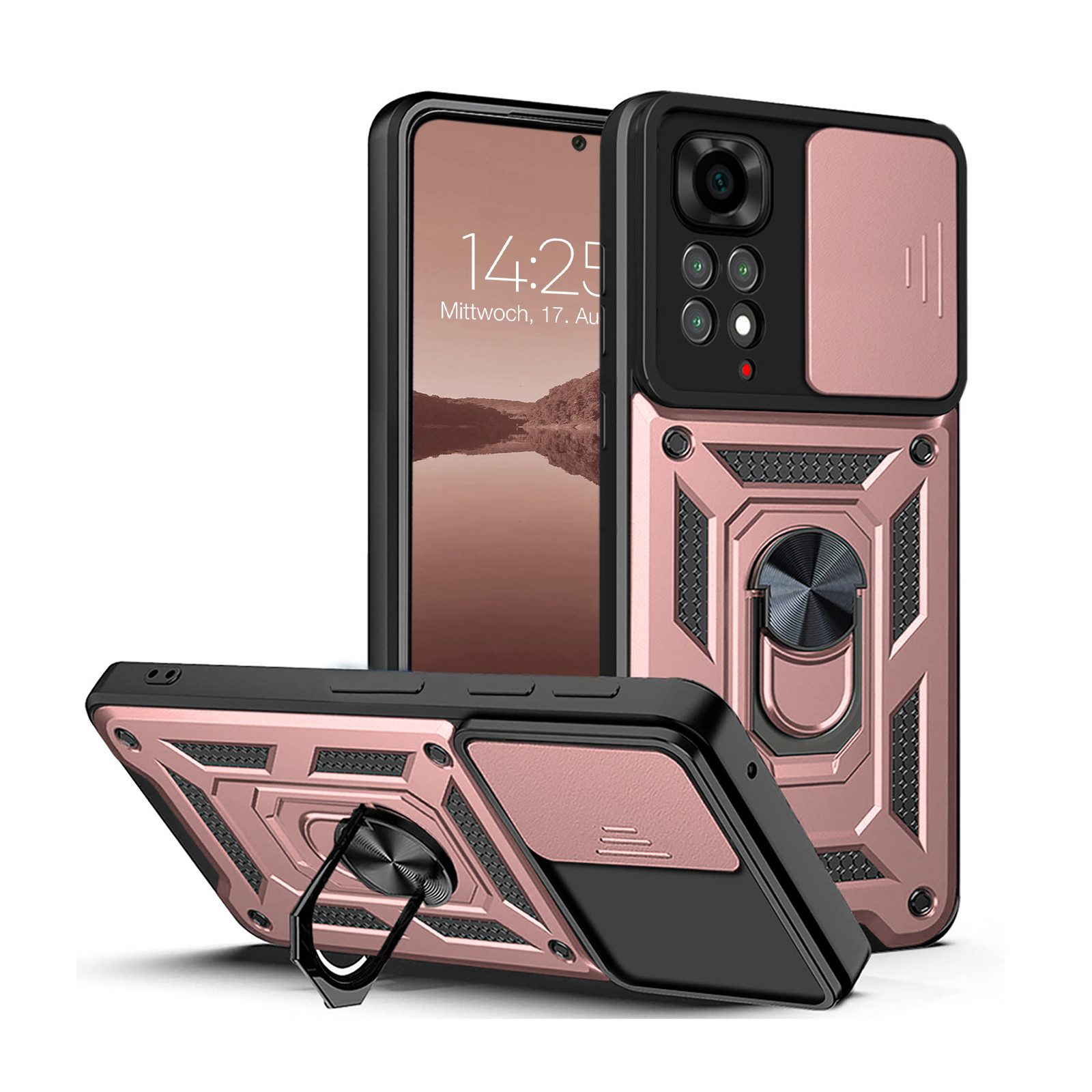 Tec-Expert Handyhülle Outdoor Cover Hülle für Xiaomi Redmi Note 11 6.43 Zoll, 6.43", Premium Hülle mit Kameraschutz aus verstärktem Polycarbonat