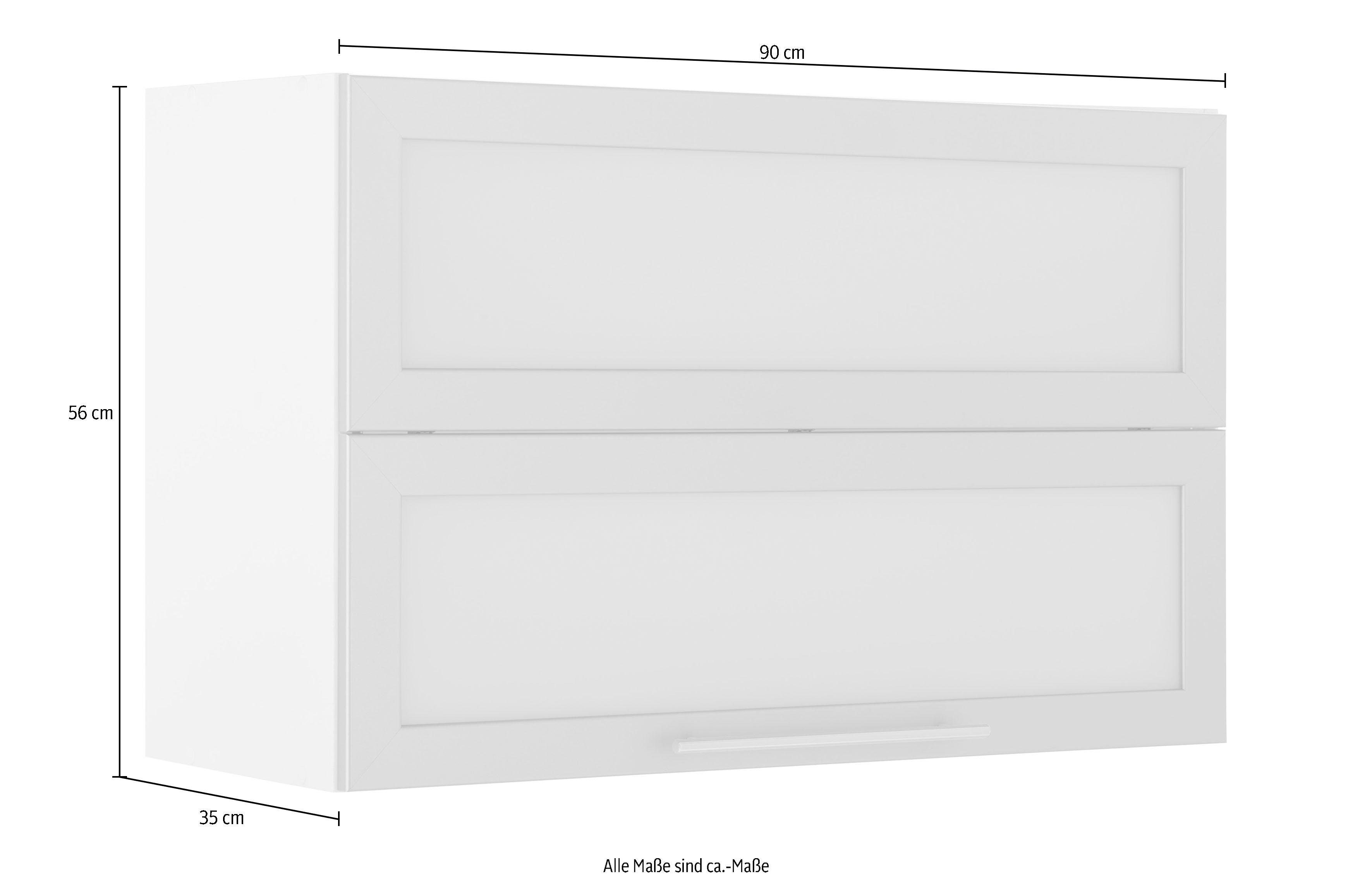 wiho 90 Küchen Flexi2 cm Faltlifthängeschrank alufarben/weiß Breite