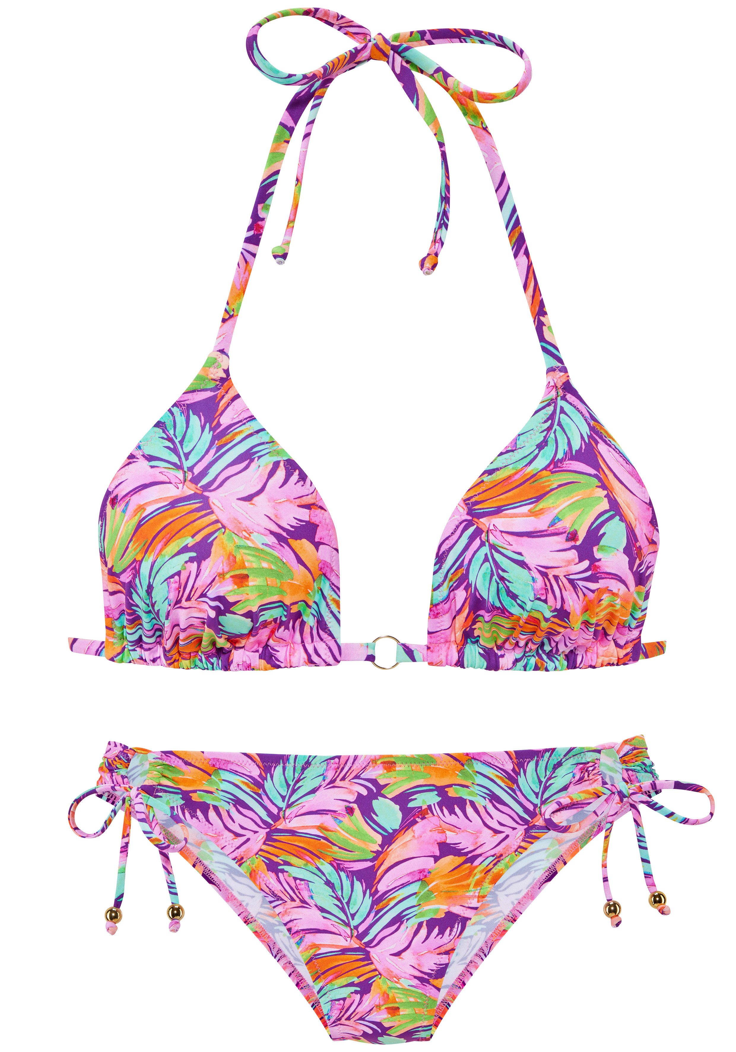 Vivance by Lascana Triangel-Bikini mit farbenfrohem Blätterdruck – Bild 2 von 4