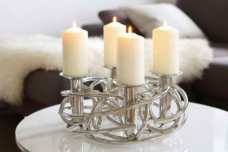 Fink Kerzenständer CORONA, Weihnachtsdeko, Adventskranz, Adventsleuchter, für Stumpenkerzen, Ø ca. 40 cm