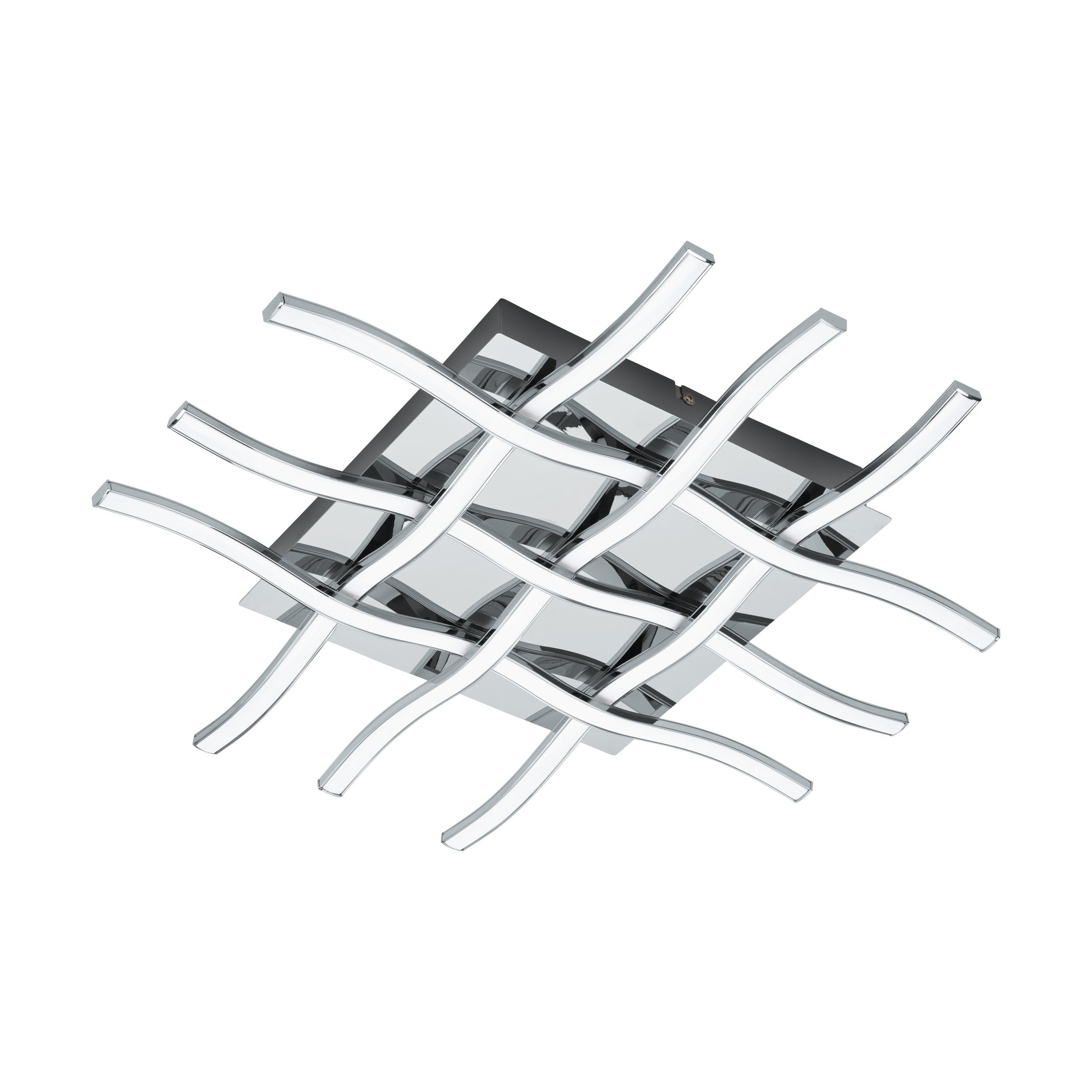 EGLO LED Deckenleuchte Lasana 1, Leuchtmittel inklusive, Wand-/Deckenleuchte - L50 x B50 x H6,5 cm - chrom - 6X6W inkl.