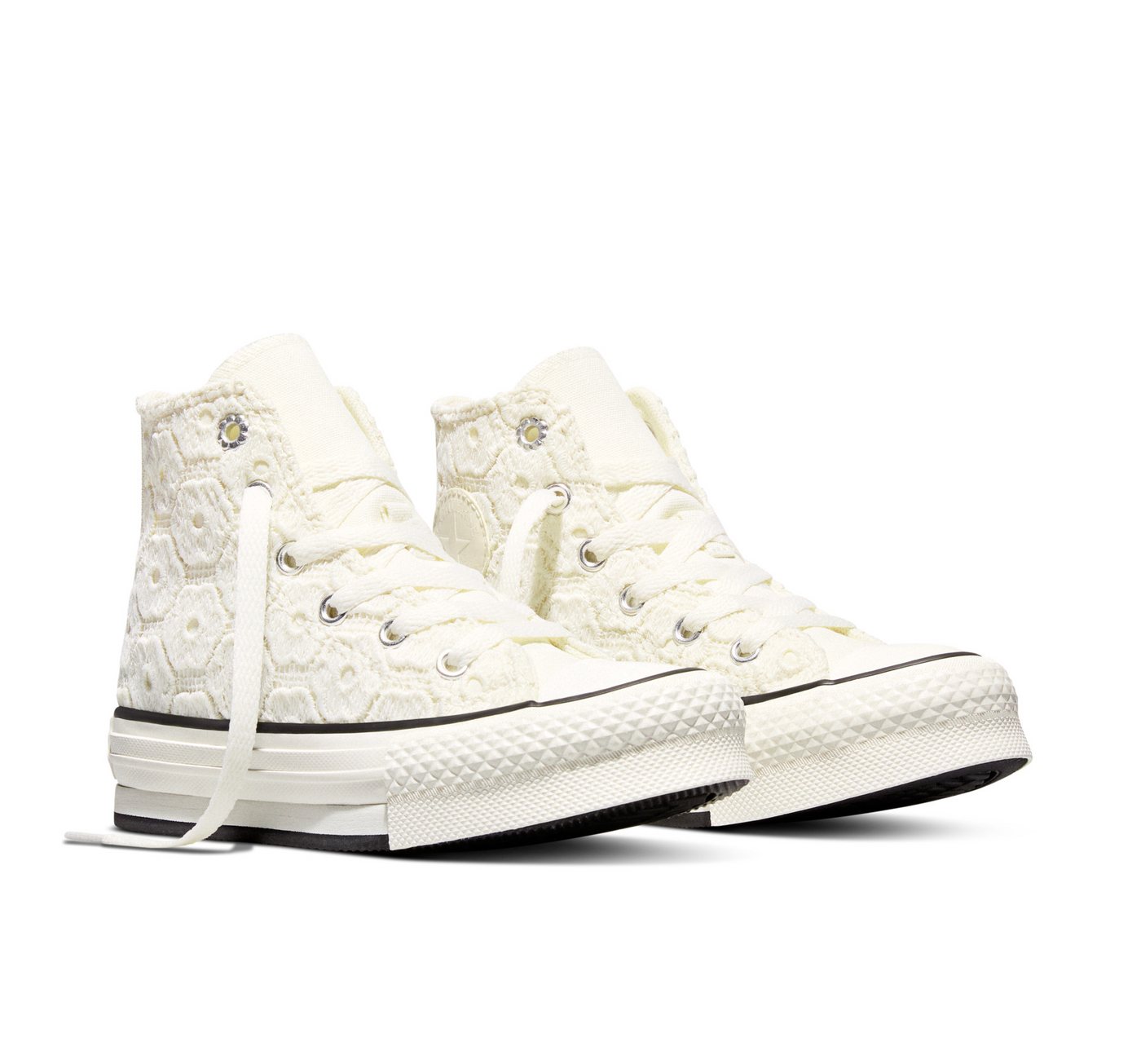 Converse CHUCK TAYLOR ALL STAR EVA LIFT PLATFORM FLORAL CROCHET Sneaker für sportliche Aktivitäten, mit leicht profiliertem Laufsohlenprofil