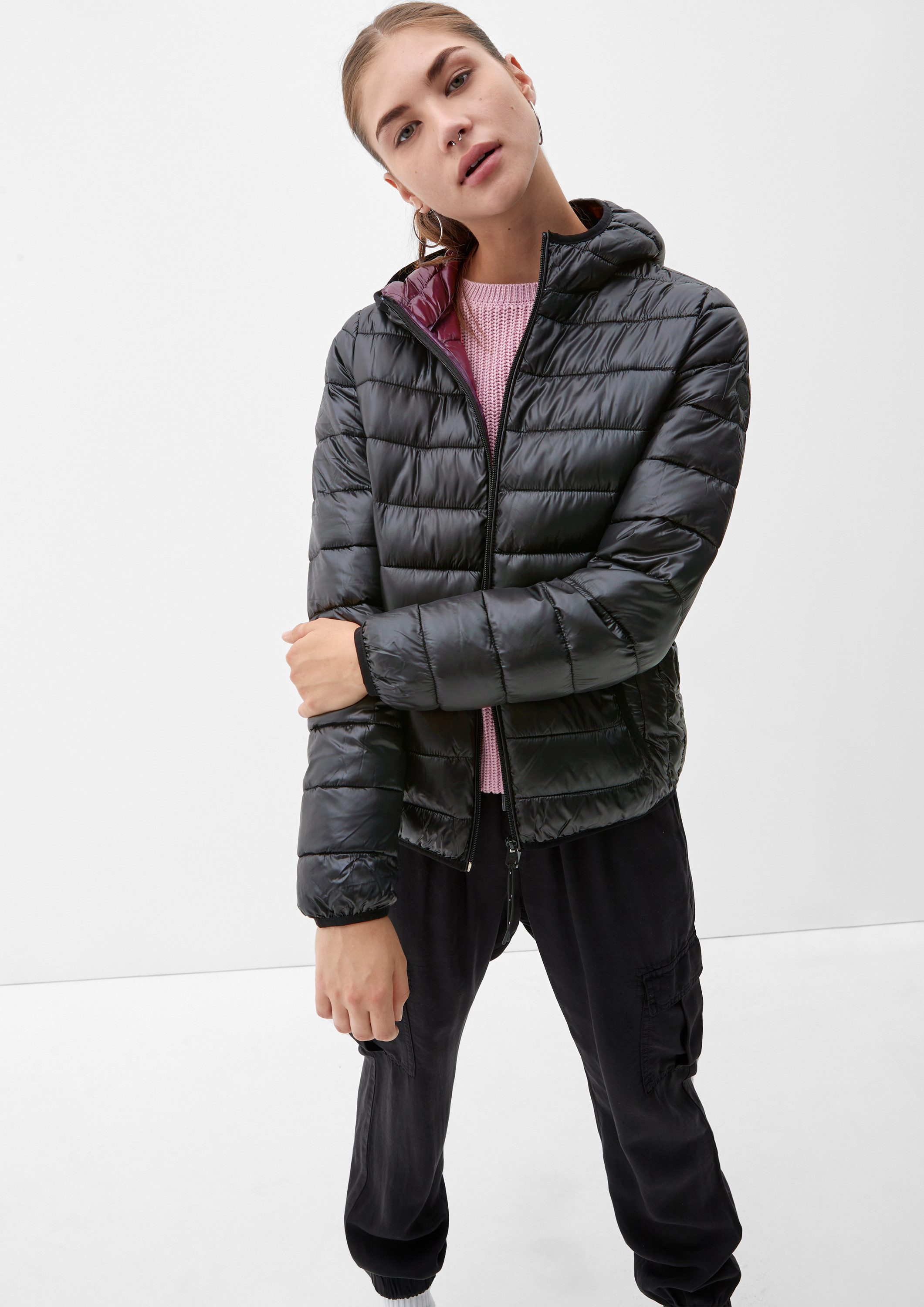 QS Winterjacke Outdoor-Jacke Steppjacke mit Kapuze