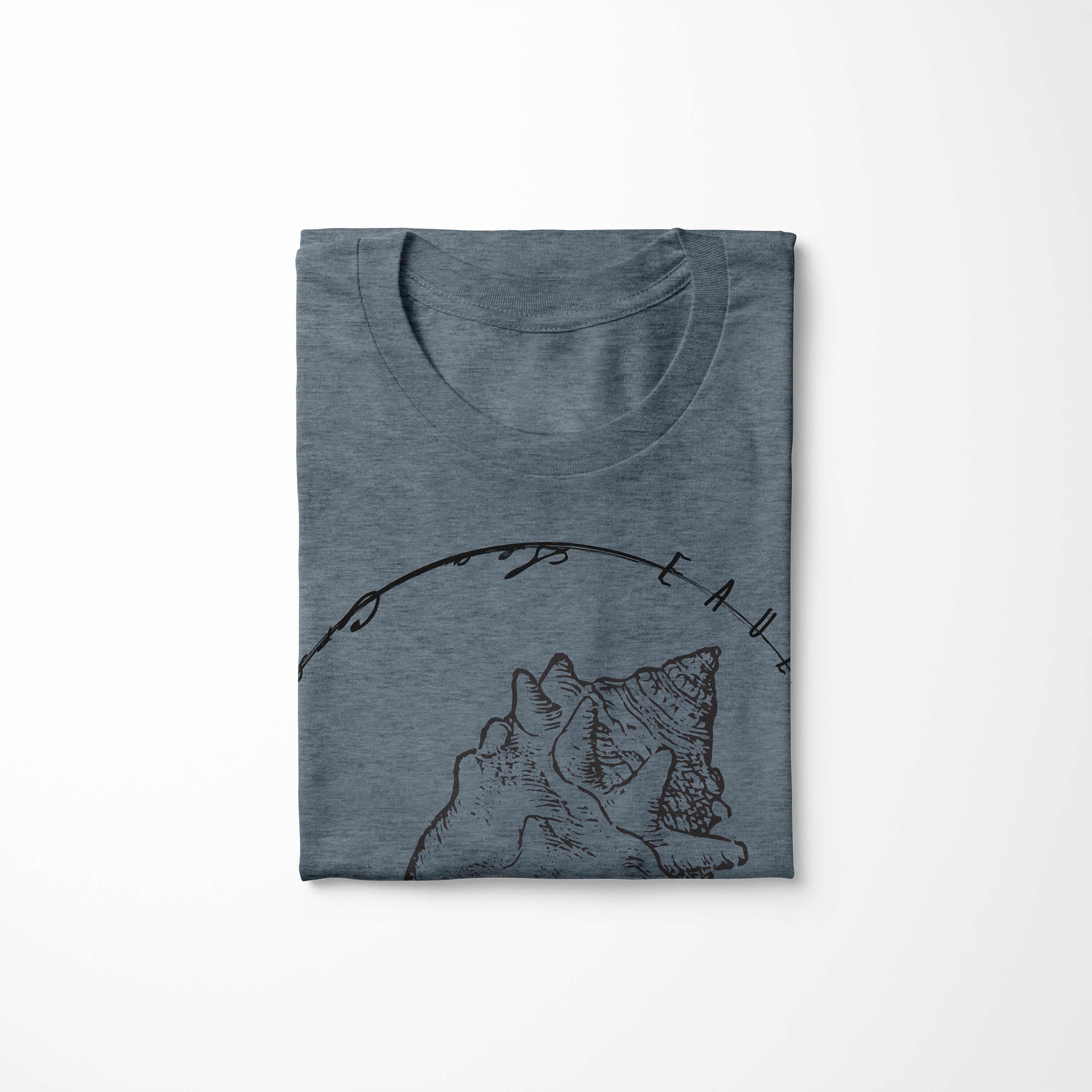 Sea / Art Schnitt Tiefsee T-Shirt feine Sinus sportlicher - Sea Creatures, Struktur und T-Shirt Fische 023 Serie: Indigo
