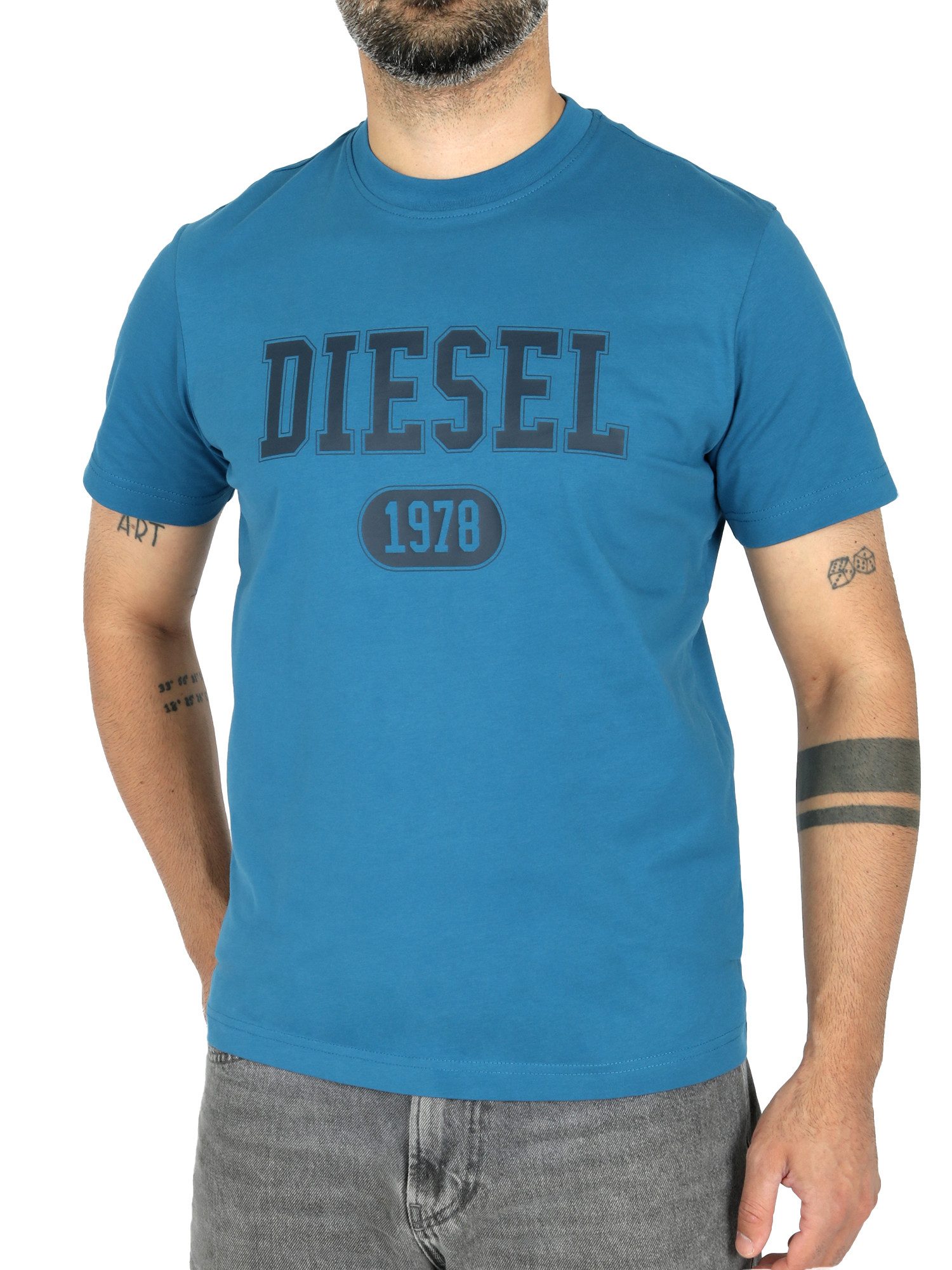 Diesel Rundhalsshirt Slim Fit Logo Shirt - T-DIEGOR 1-A