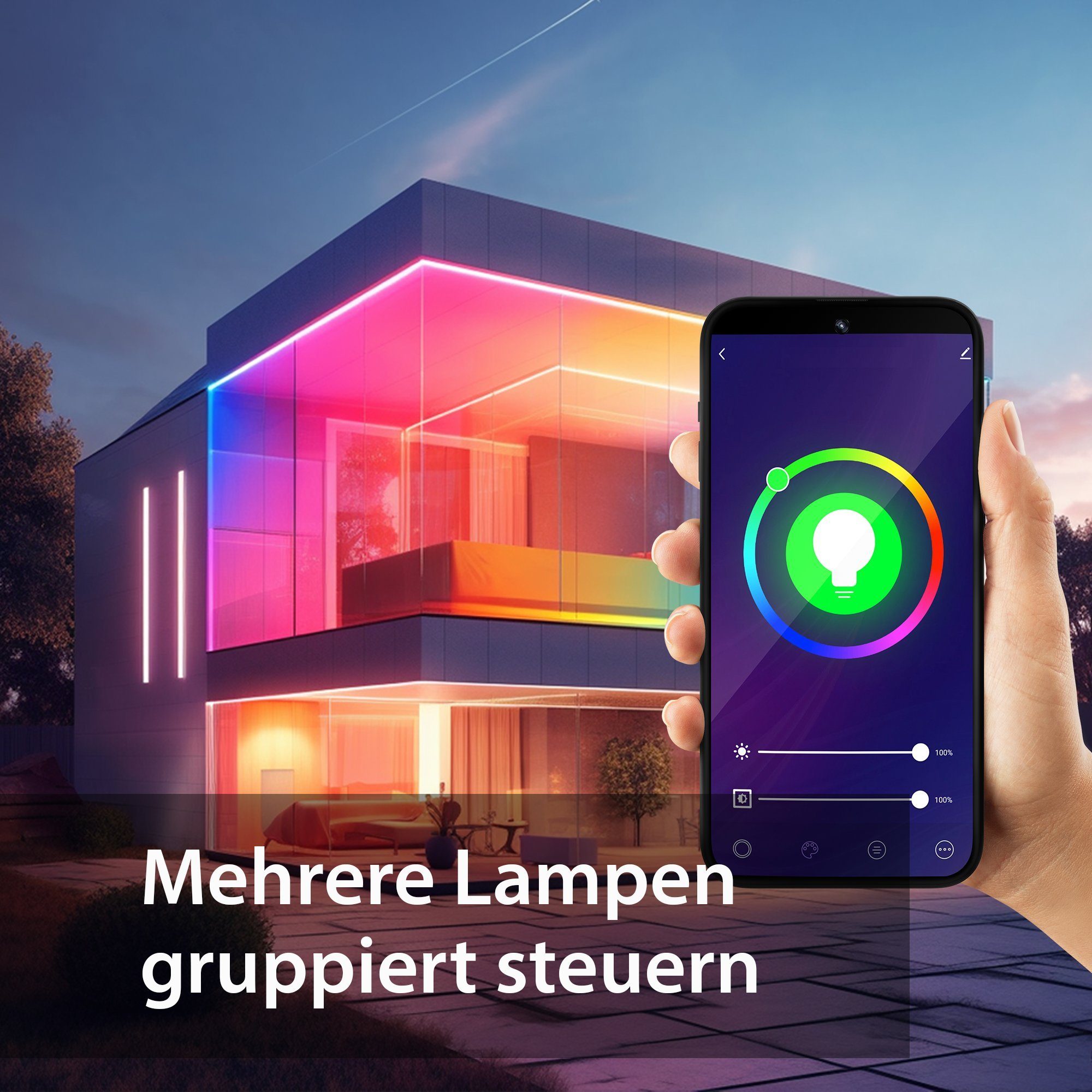 Warmweiß, HOME SMART Kaltweiß, XCOAST Glühbirne, WLAN, E27, Sprach-/Appsteuerung, 2700-6500K, SMARTE E27 Bunt, 60W Lampe, Lampe, St., dimmbar 1 LED Lumen, 800 LED-Leuchtmittel