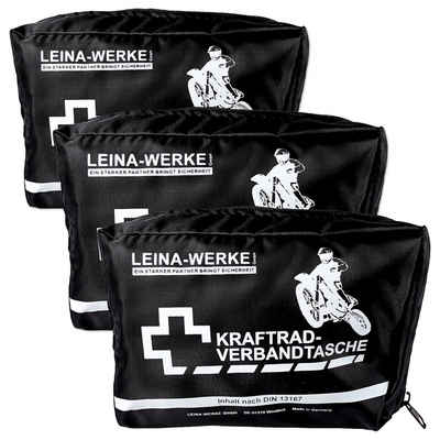 Leina-Werke KFZ-Verbandtasche LEINA Motorrad Verbandtasche Schwarz (3 Stück), (3 St)