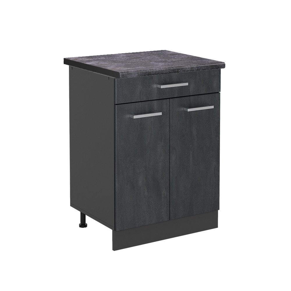 Vicco Unterschrank R-Line, Schwarz Beton/Anthrazit, 80 günstig online kaufen