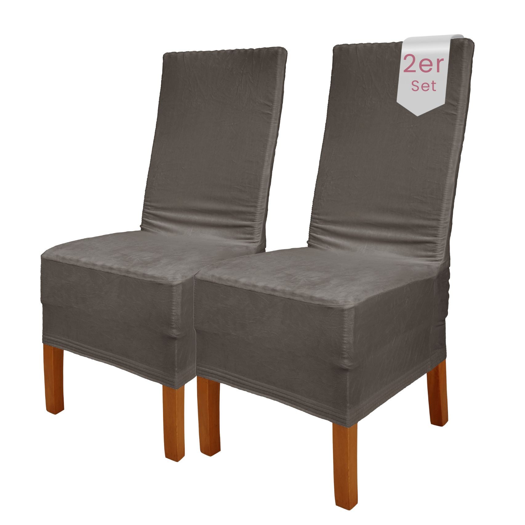 sh SCHEFFLER-HOME LIVE HOMESTYLE VelvetFit Puma – elastischer Stuhlbezug, für große Stühle, Samt-Optik, Idealmaße 46×66 cm Rückenlehne
