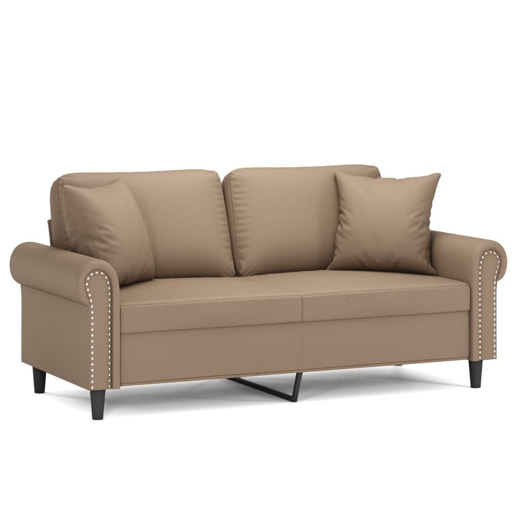 vidaXL Sofa 2-Sitzer-Sofa mit Zierkissen Cappuccino-Braun günstig online kaufen