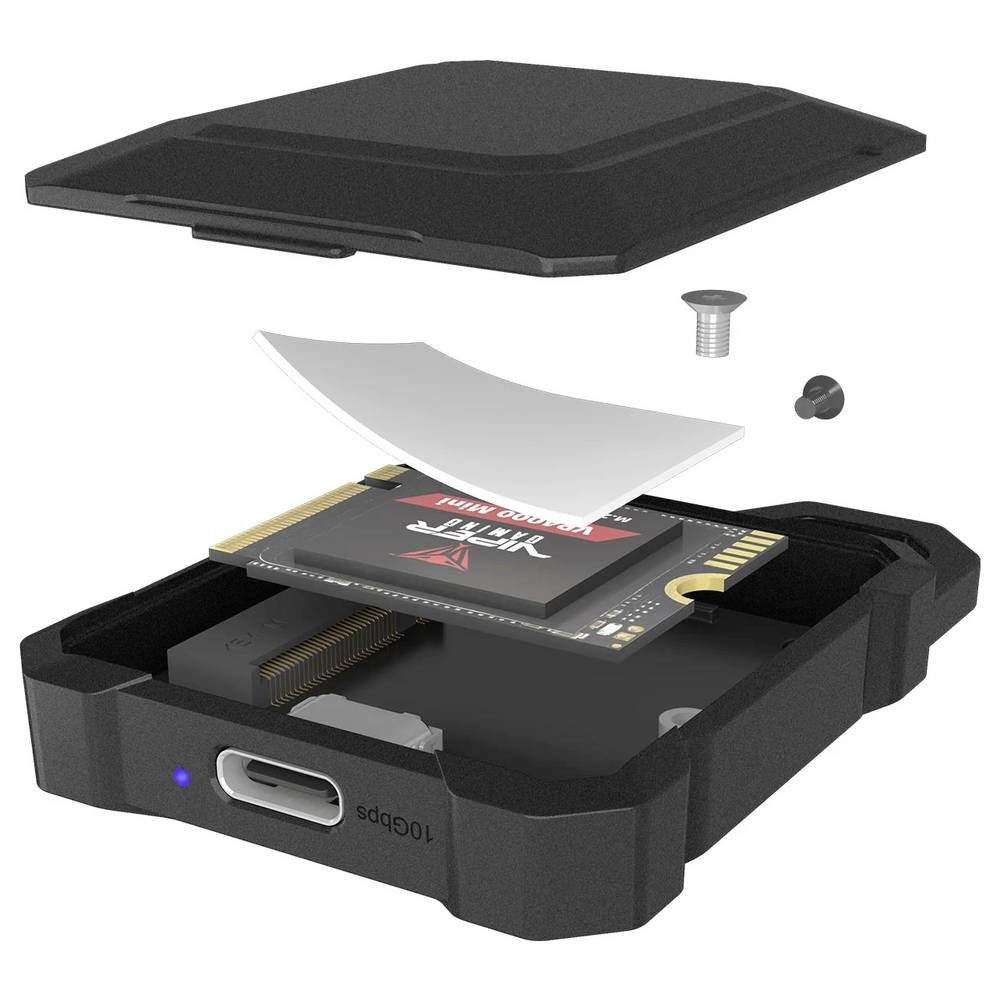 ICY BOX Festplatten-Gehäuse IB-1601MP-CU31 M.2 SSD-Gehäuse USB-C® (USB 3.2 Gen 2) 10 GBit/s M.2, UASP Unterstützung