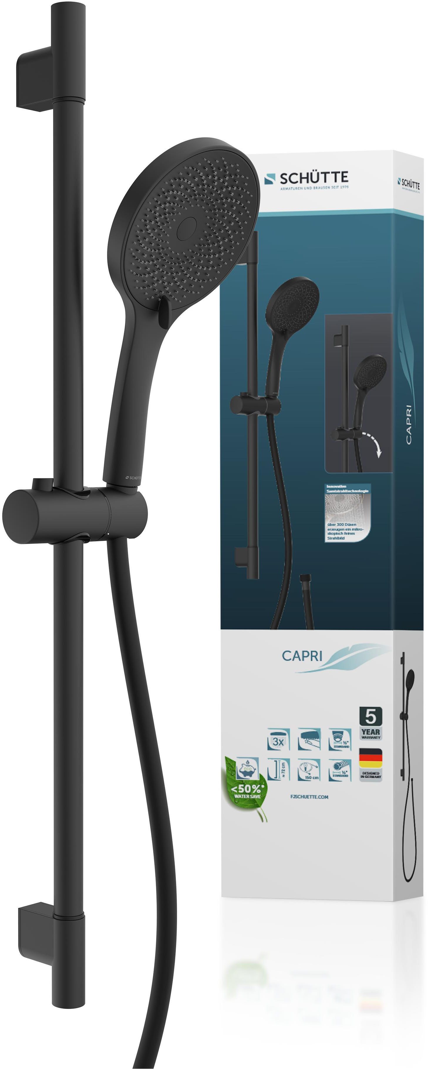 Schütte Stangenbrause-Set CAPRI, Höhe 58,5 cm, 3 Strahlart(en), Duschbrause, 3-fach verstellbar, Antikalk, wassersparend