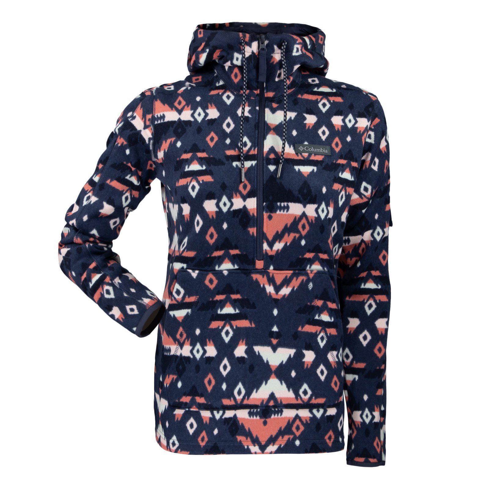 aus Weather™ Hooded 1/2 Strickfleece-Pullover Zip Strickfleece Sweater Columbia wärmendem