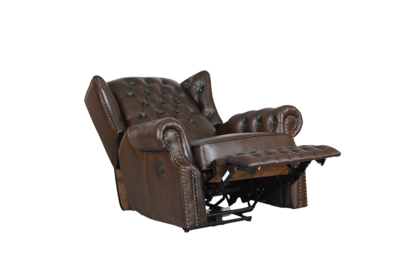 Salottini Chesterfield-Sessel SOFORT LIEFERBAR Chesterfield Ohrensessel Stunning Motor braun, Vollleder