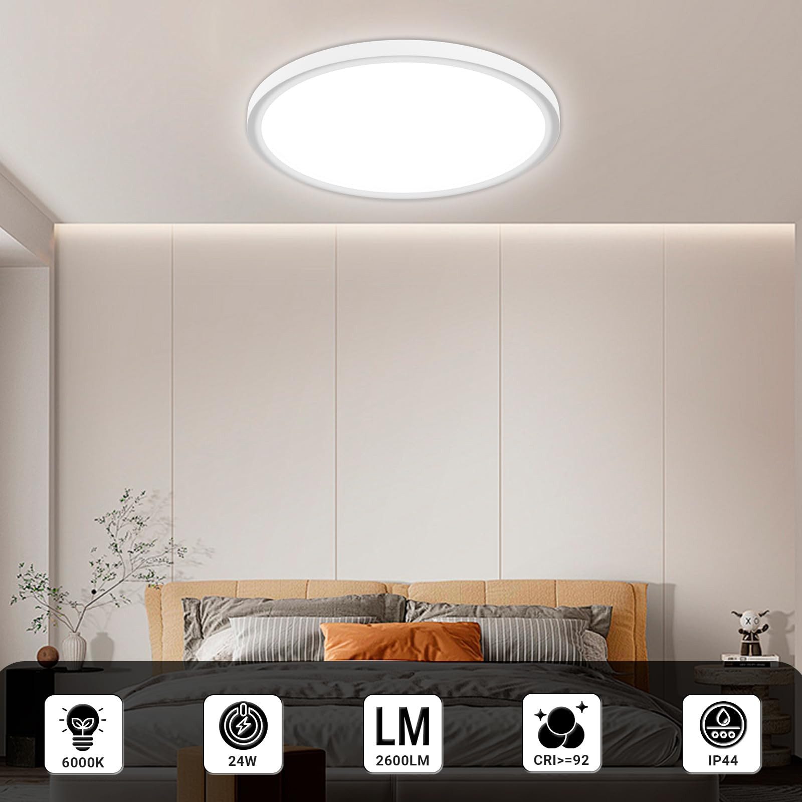 LQWELL LED Deckenleuchte Deckenleuchte, LED Badezimmerlampe Badlampe Flach günstig online kaufen